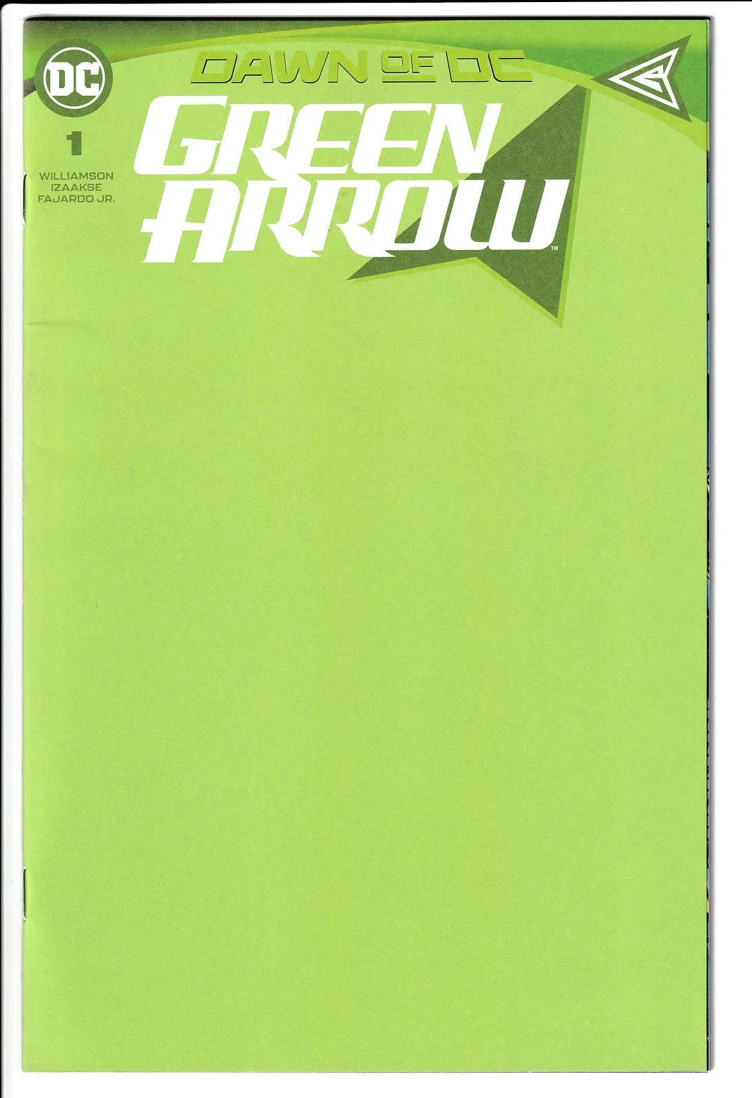 Green Arrow Series 6 #1 Blank Cover Variant