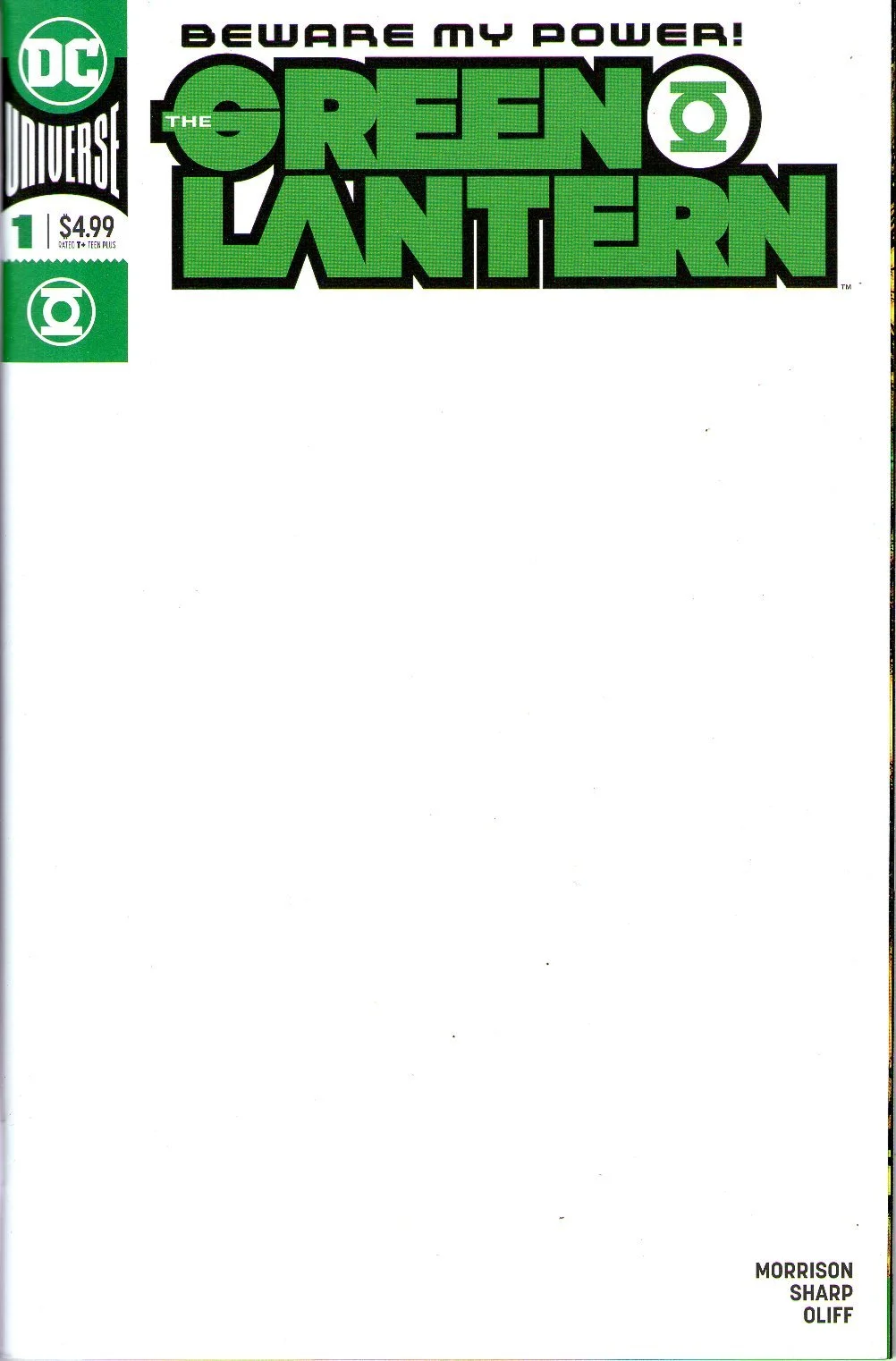 Green Lantern Series 6 #1 Blank Cover Variant