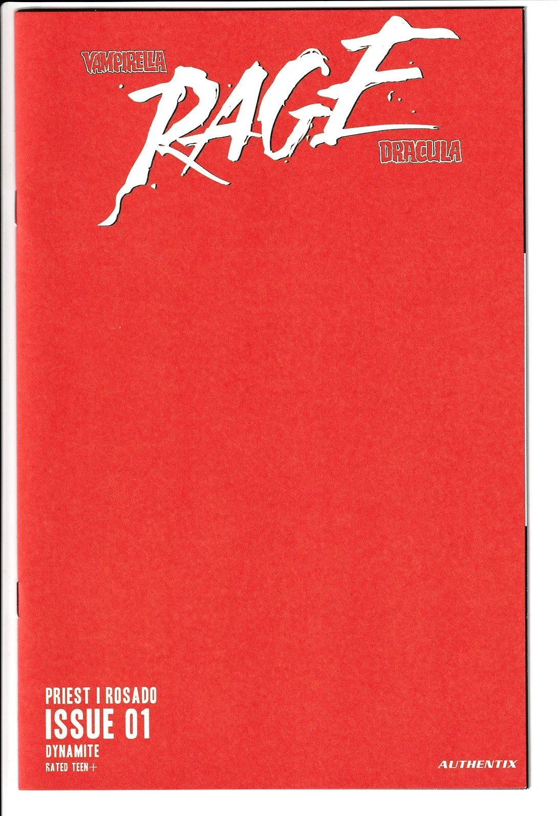 Vampirella / Dracula: Rage #1 Blank Cover Variant