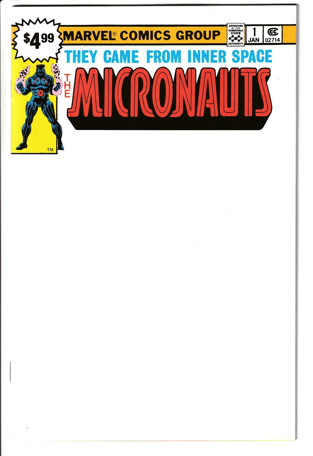 Micronauts #1 Facsimilie Blank Cover Variant