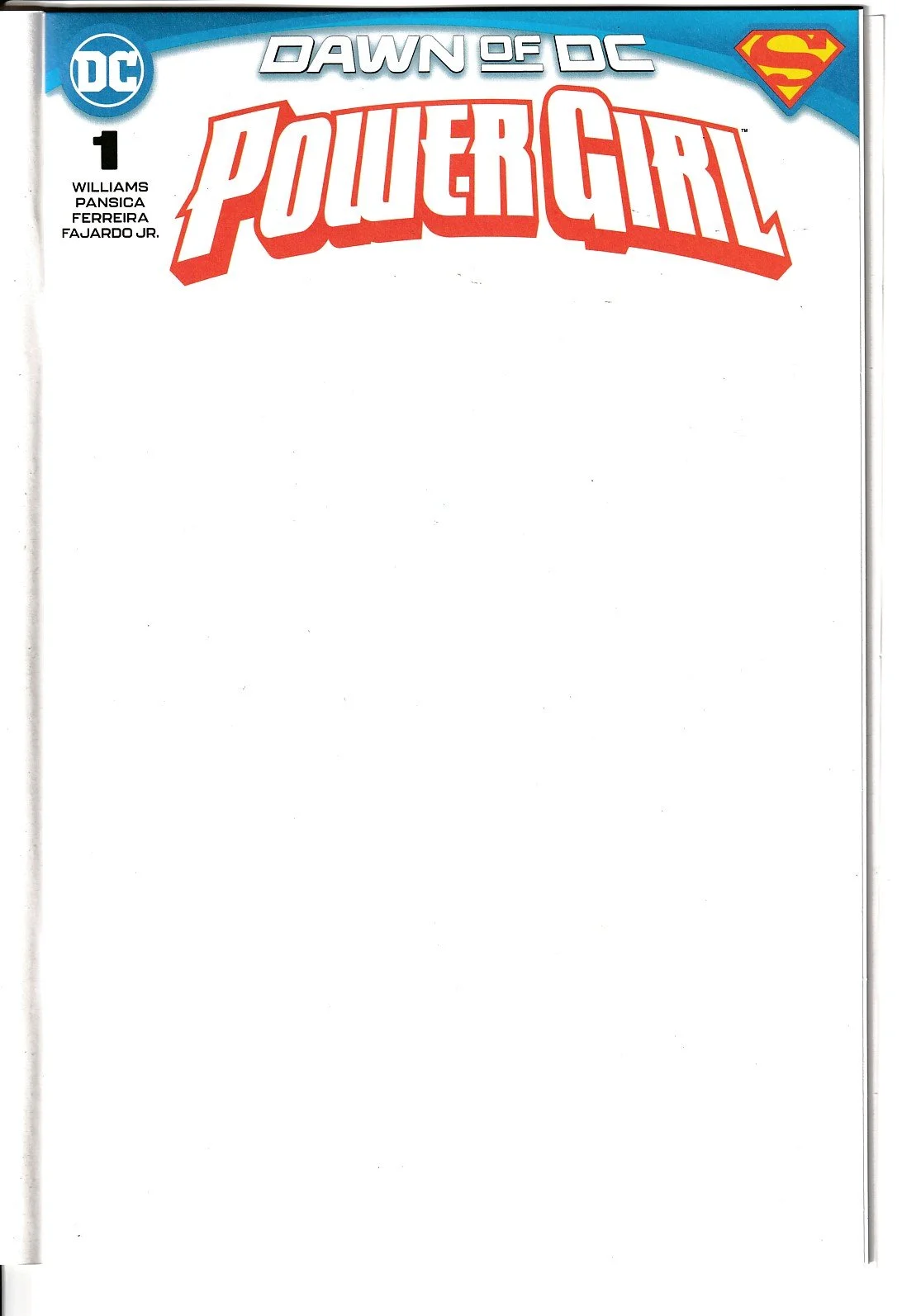 Power Girl Special Blank Cover Variant