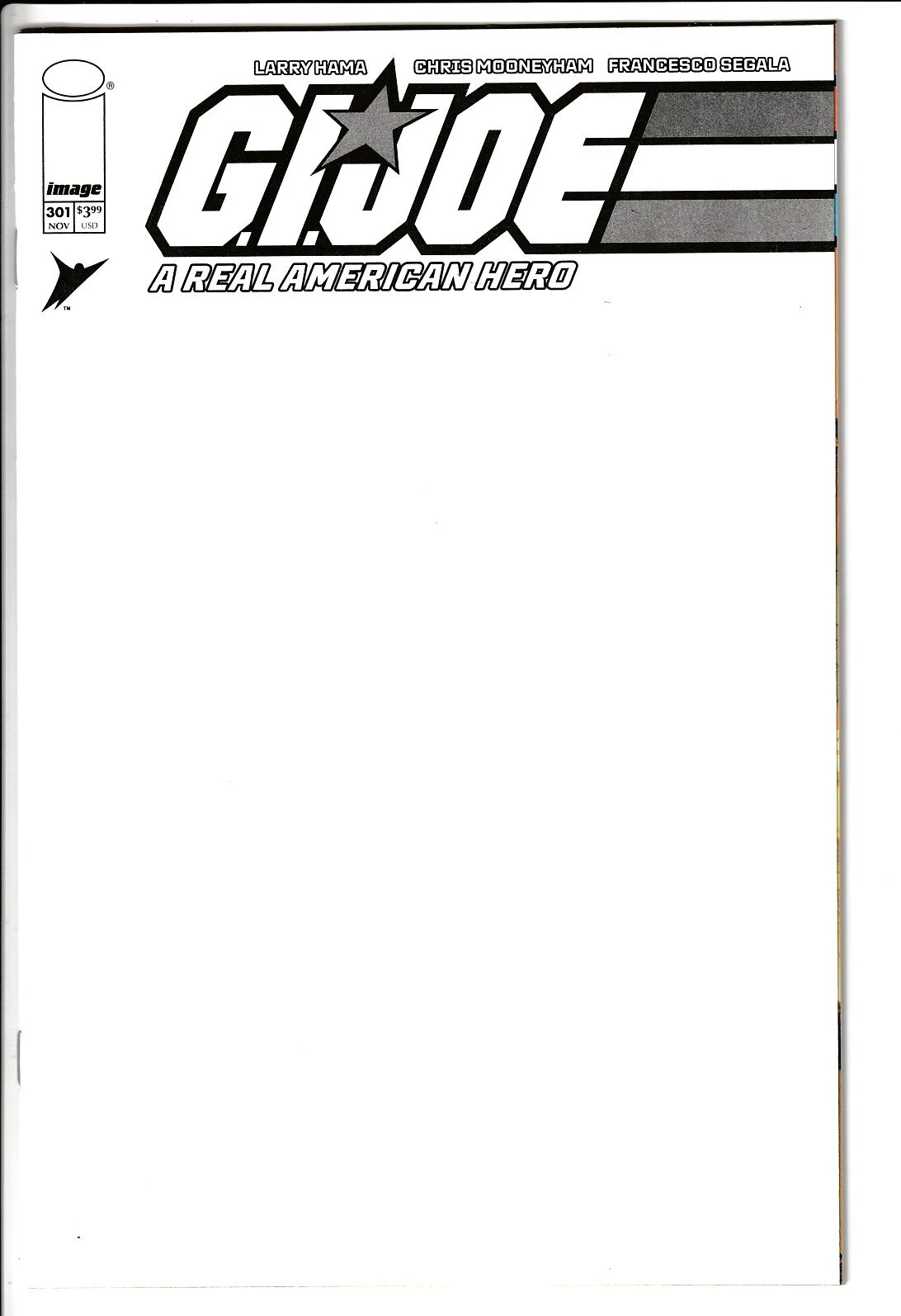 G.I. Joe #301 Blank Cover Variant