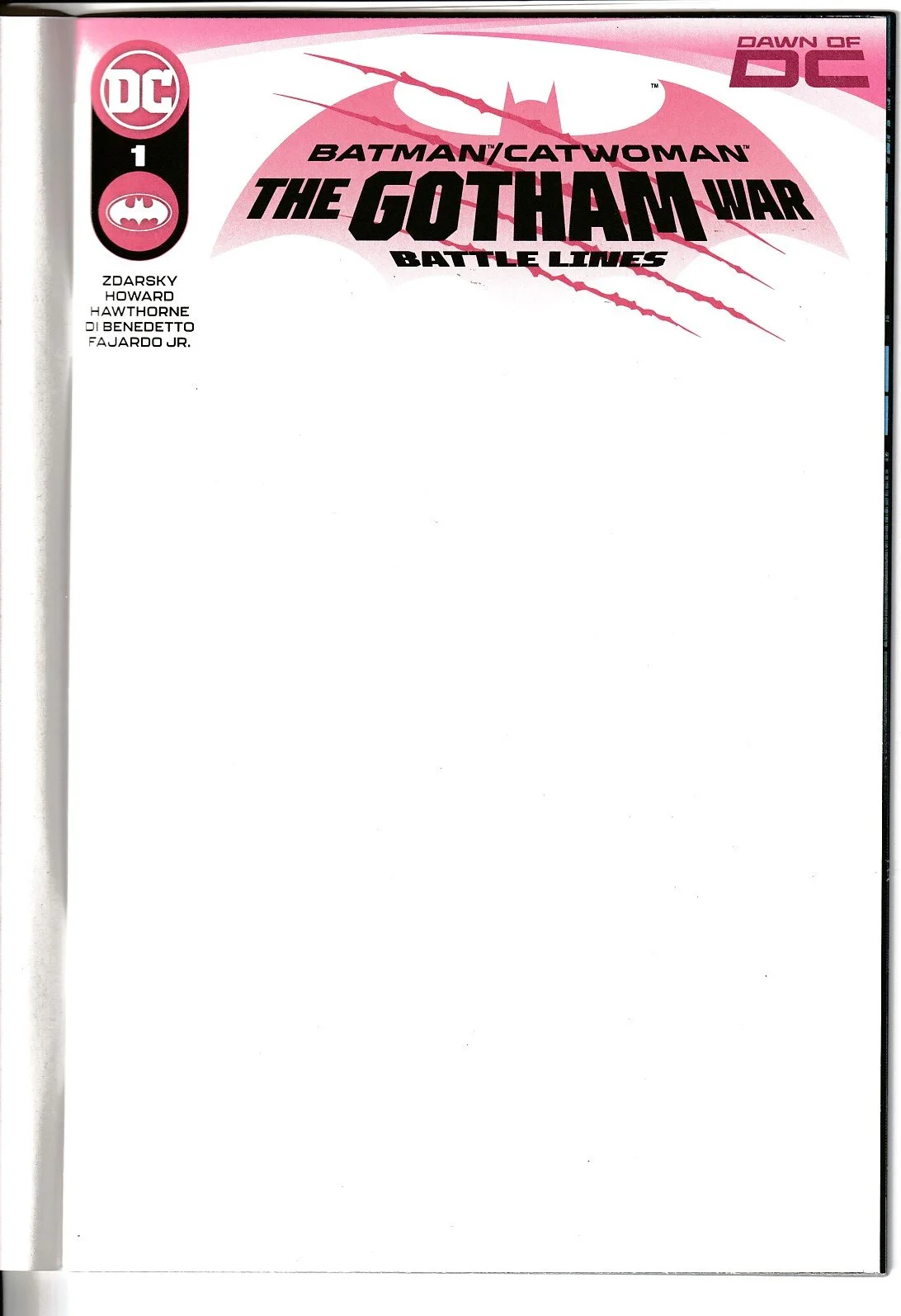 Batman/Catwoman: Gotham War Battle Lines #1 Blank Cover Variant