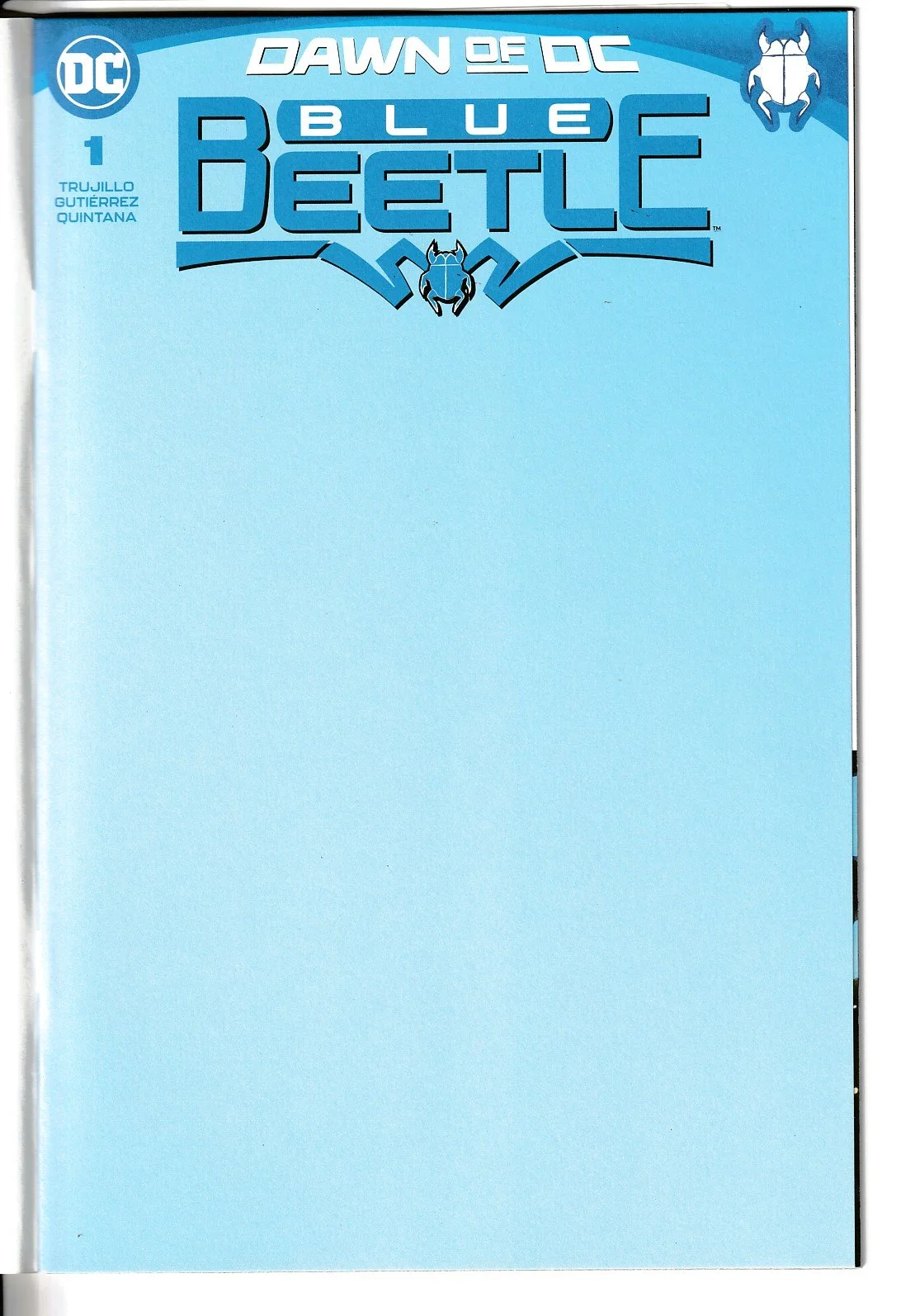 Blue Beetle Series 5 #1 Blank Cover Variant