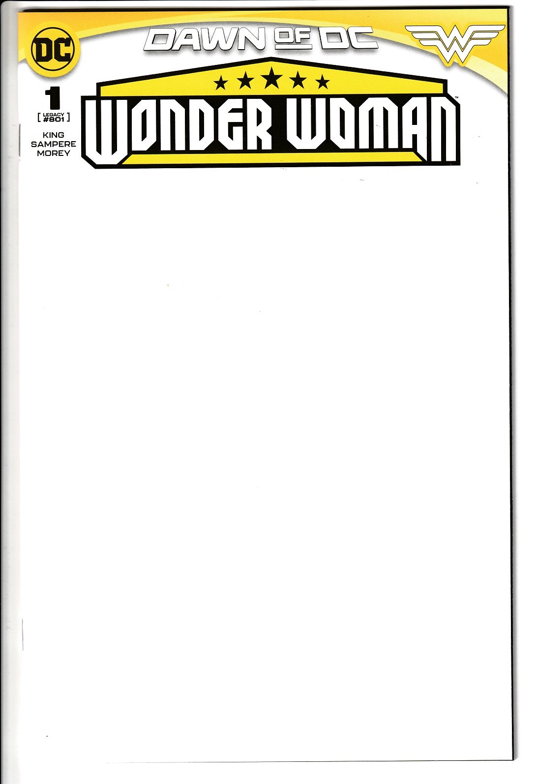 Wonder Woman Series 6 #1 (901) Blank Cover Variant