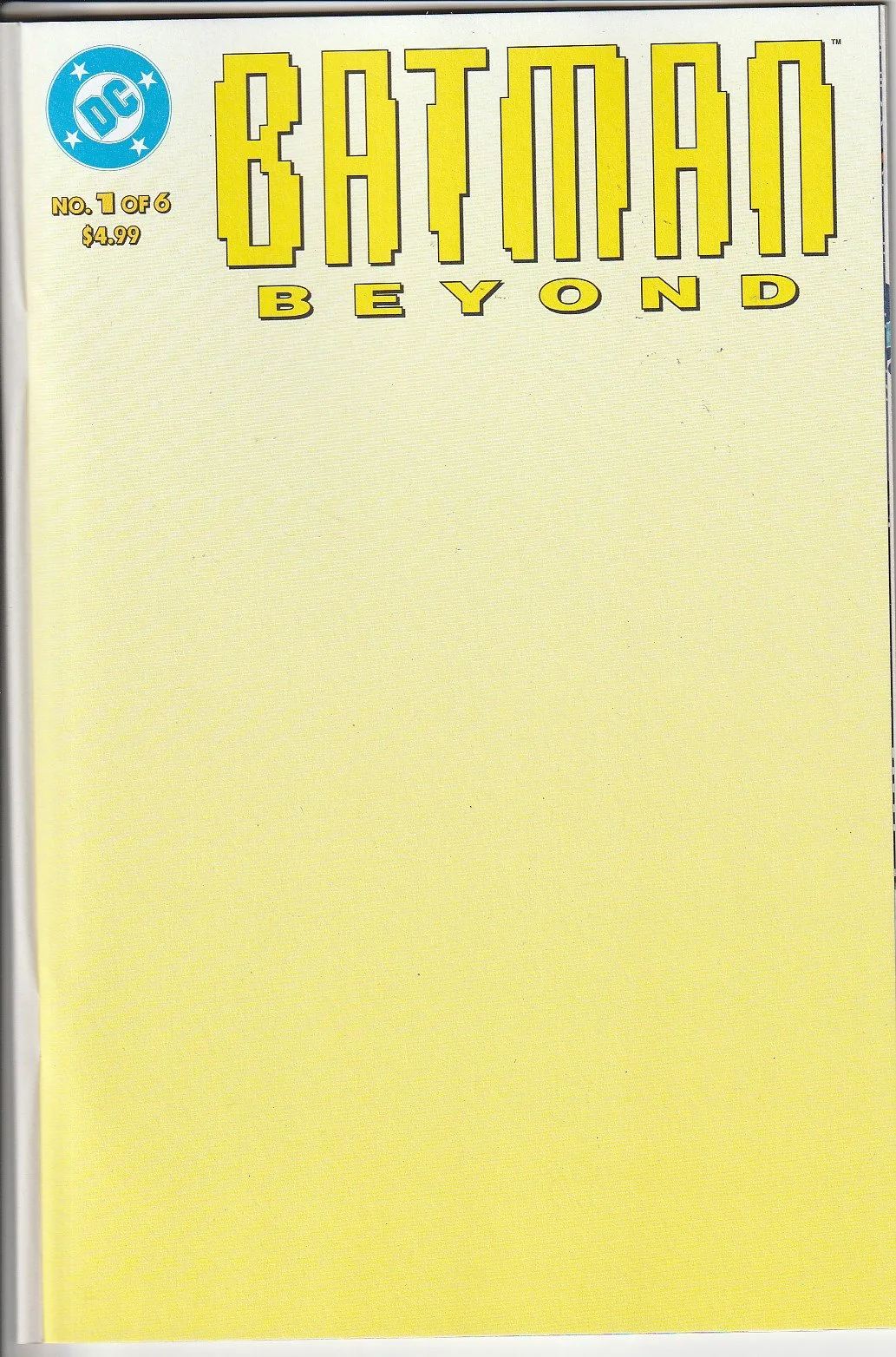 Batman Beyond #1 Facsimilie Blank Cover Variant