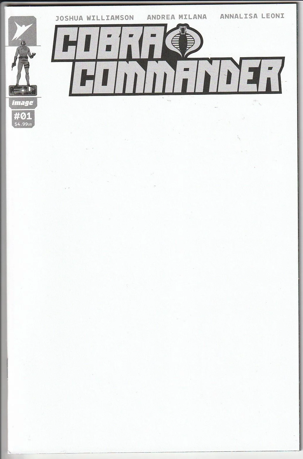 Cobra Commander #1 Blank Cover Variant