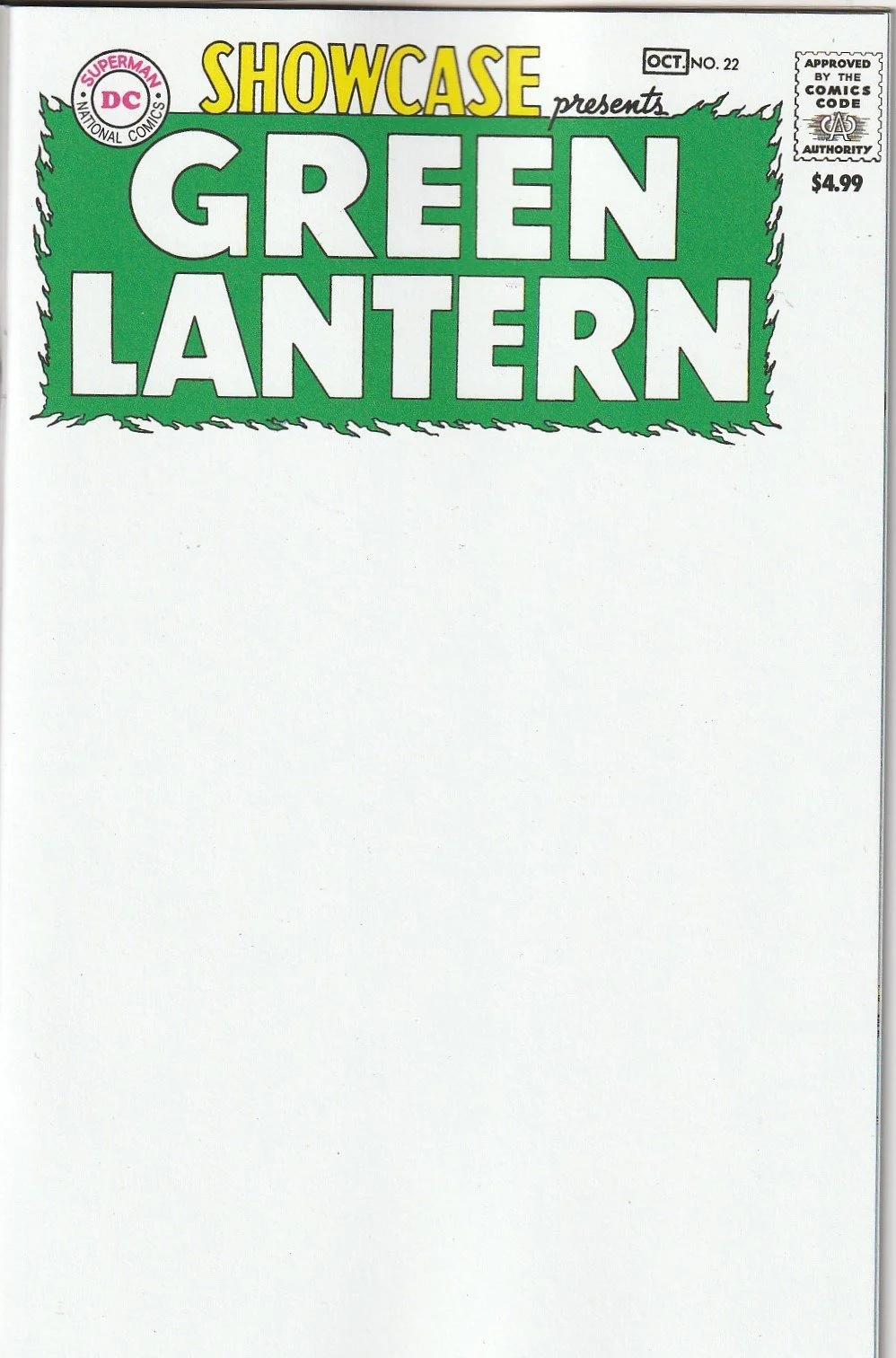 Showcase #22 Facsimilie Blank Cover Variant