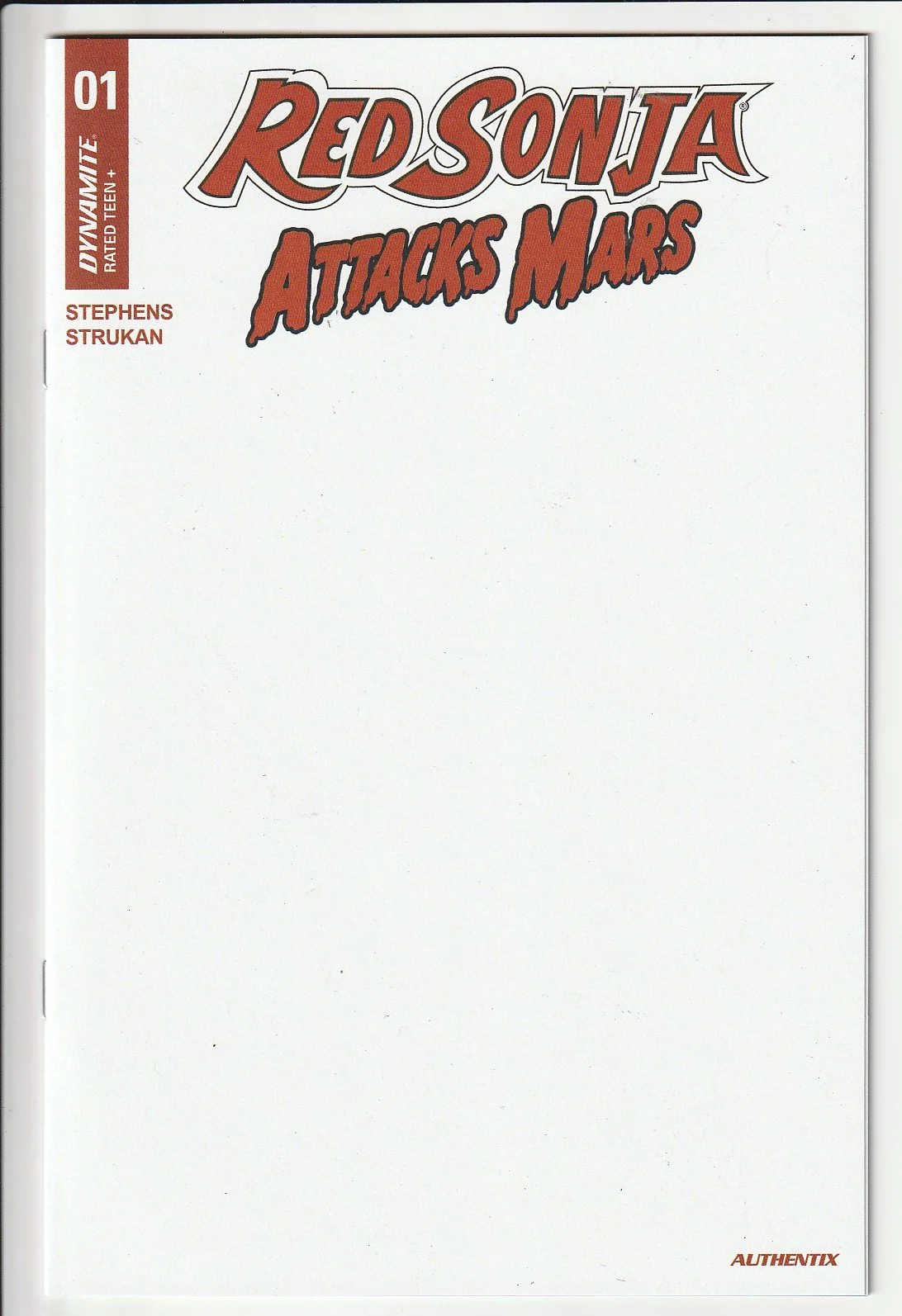 Red Sonja Attacks Mars #1 Blank Cover Variant