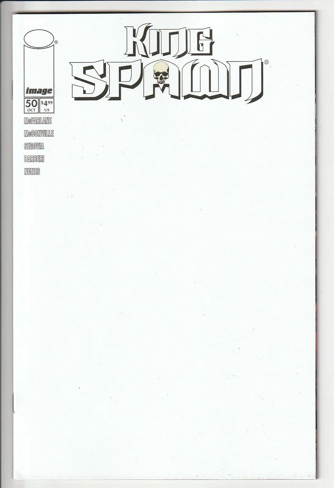 King Spawn #50 Blank Cover Variant