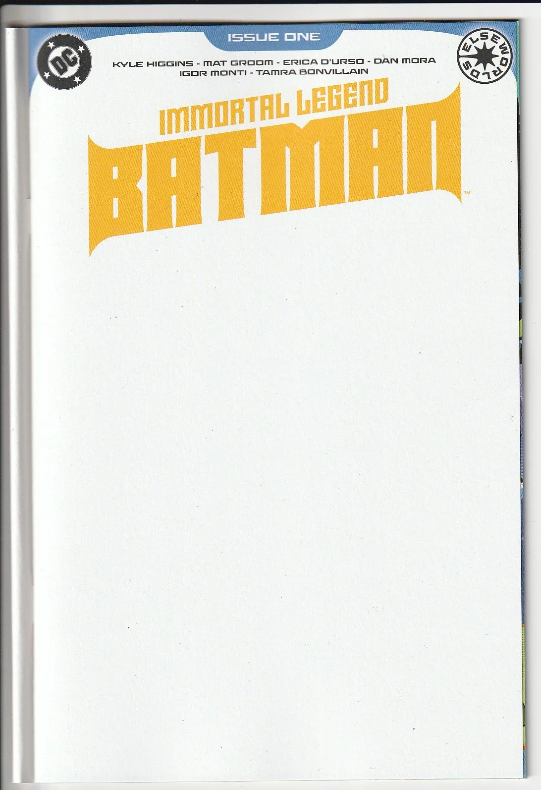 Immortal Legend of Batman #1 Blank Cover Variant