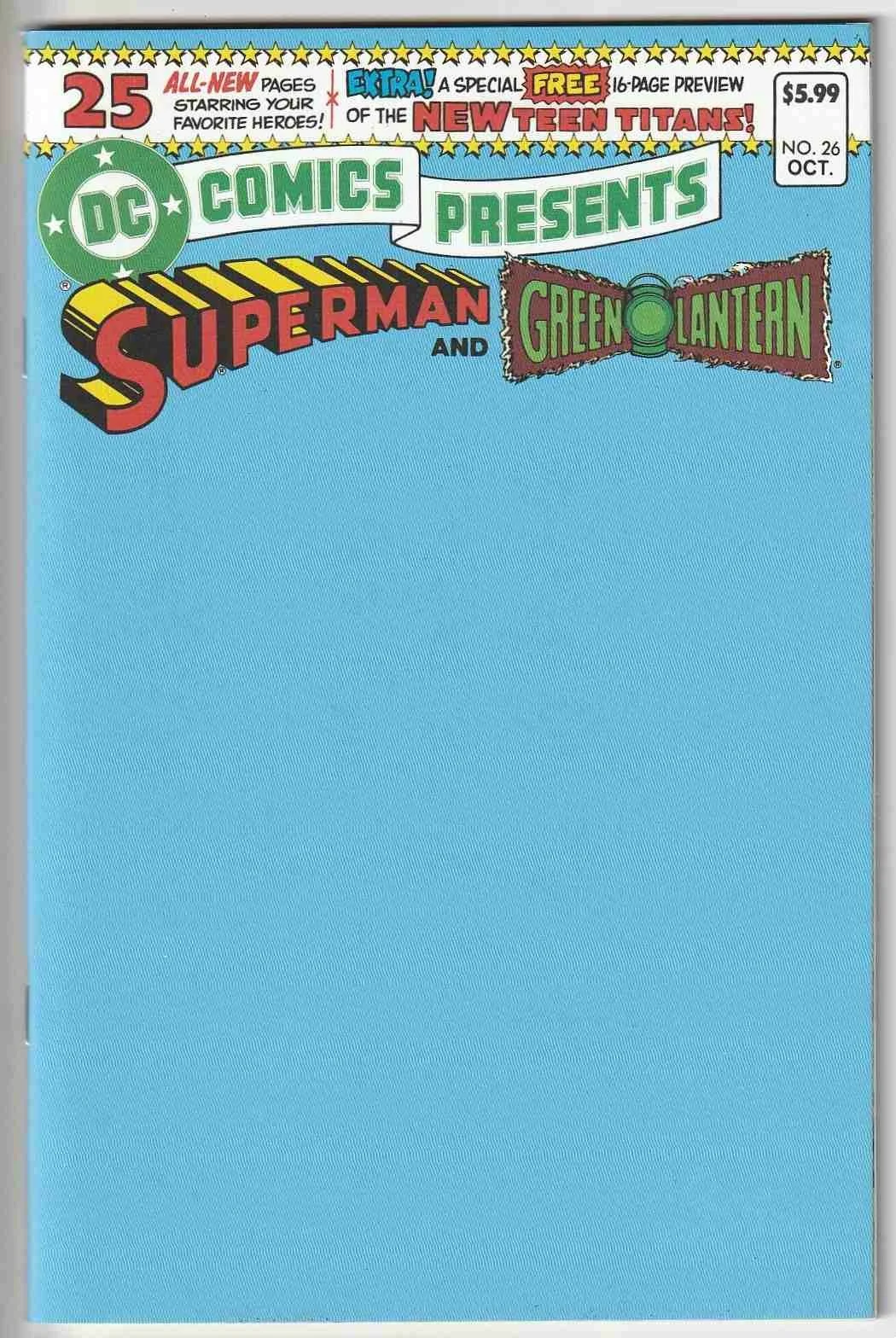 DC Comics Presents #26 Facsimilie Blank Cover Variant