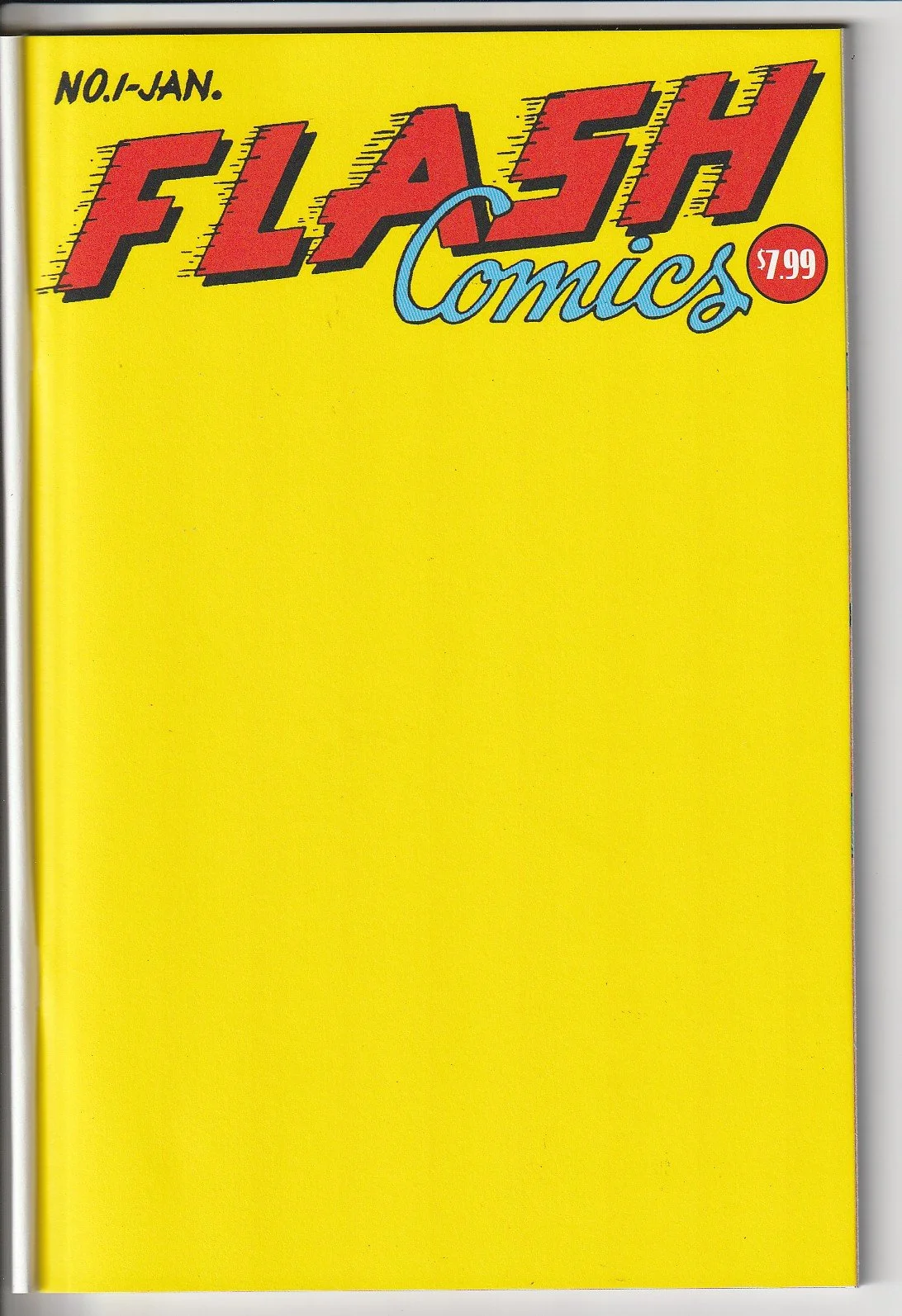Flash Comics #1 Facsimilie Blank Cover Variant