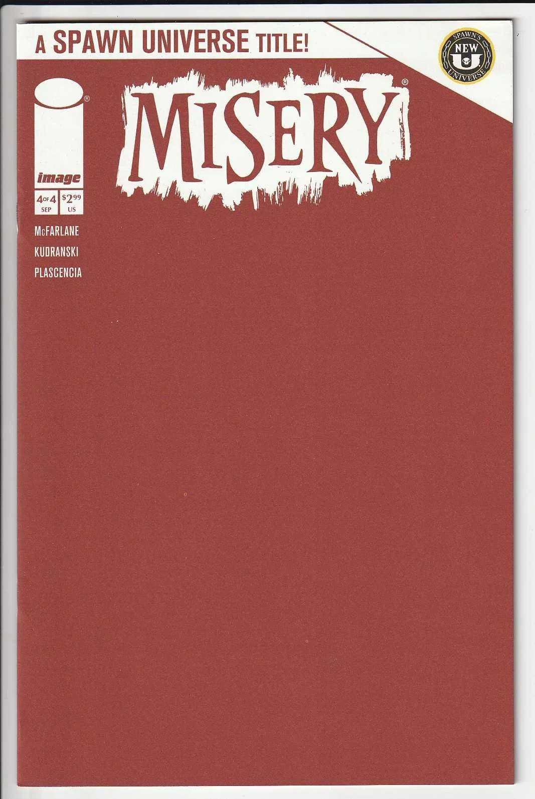 (Spawn Universe) Misery #4 Blank Cover Variant