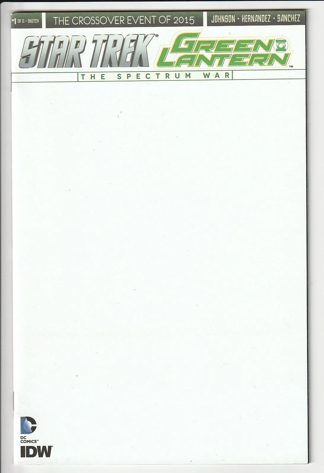 Star Trek / Green Lantern #1 Blank Cover Variant