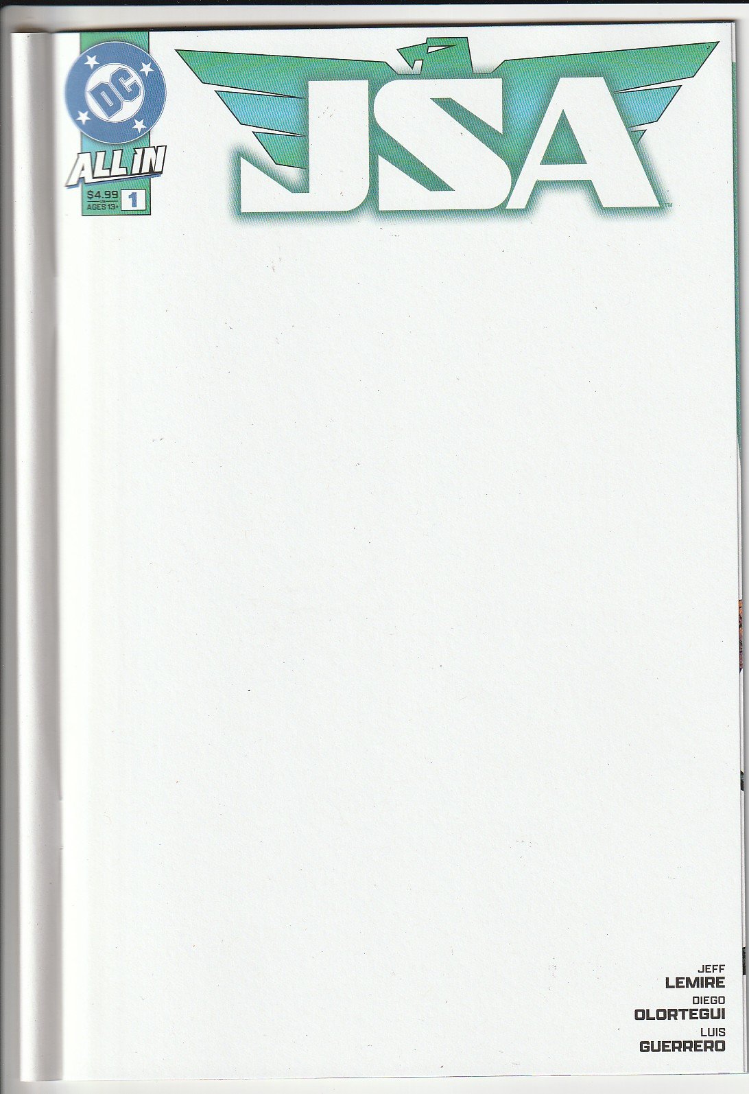 JSA #1 Blank Cover Variant