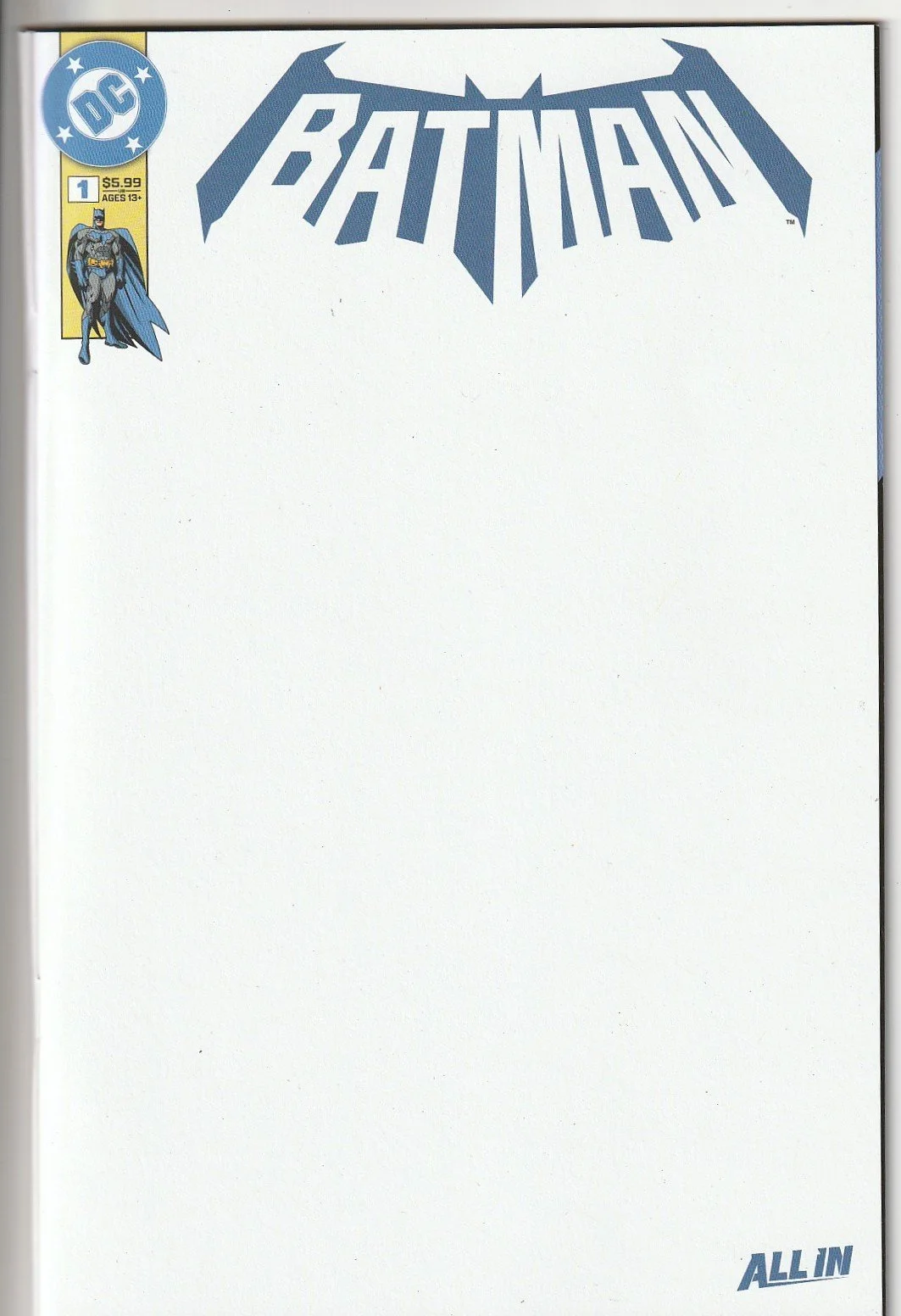 Batman Series 4 #1 Blank Cover Variant