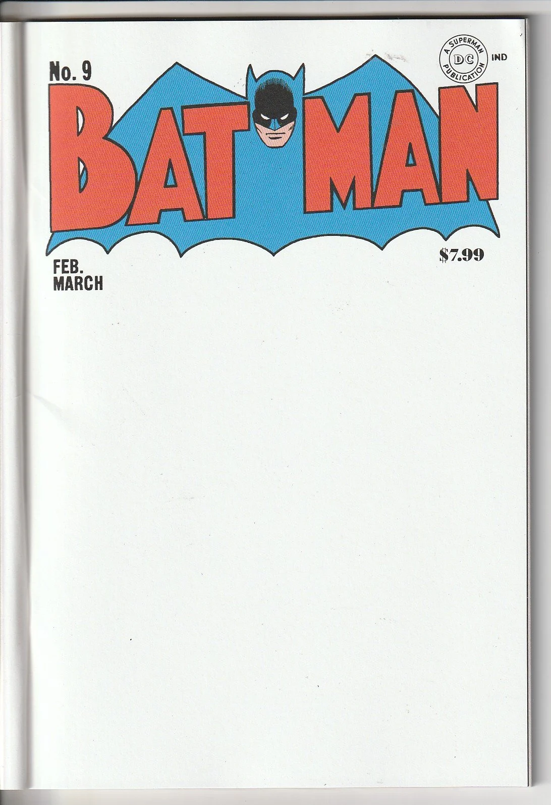 Batman #9 Facsimilie Blank Cover Variant
