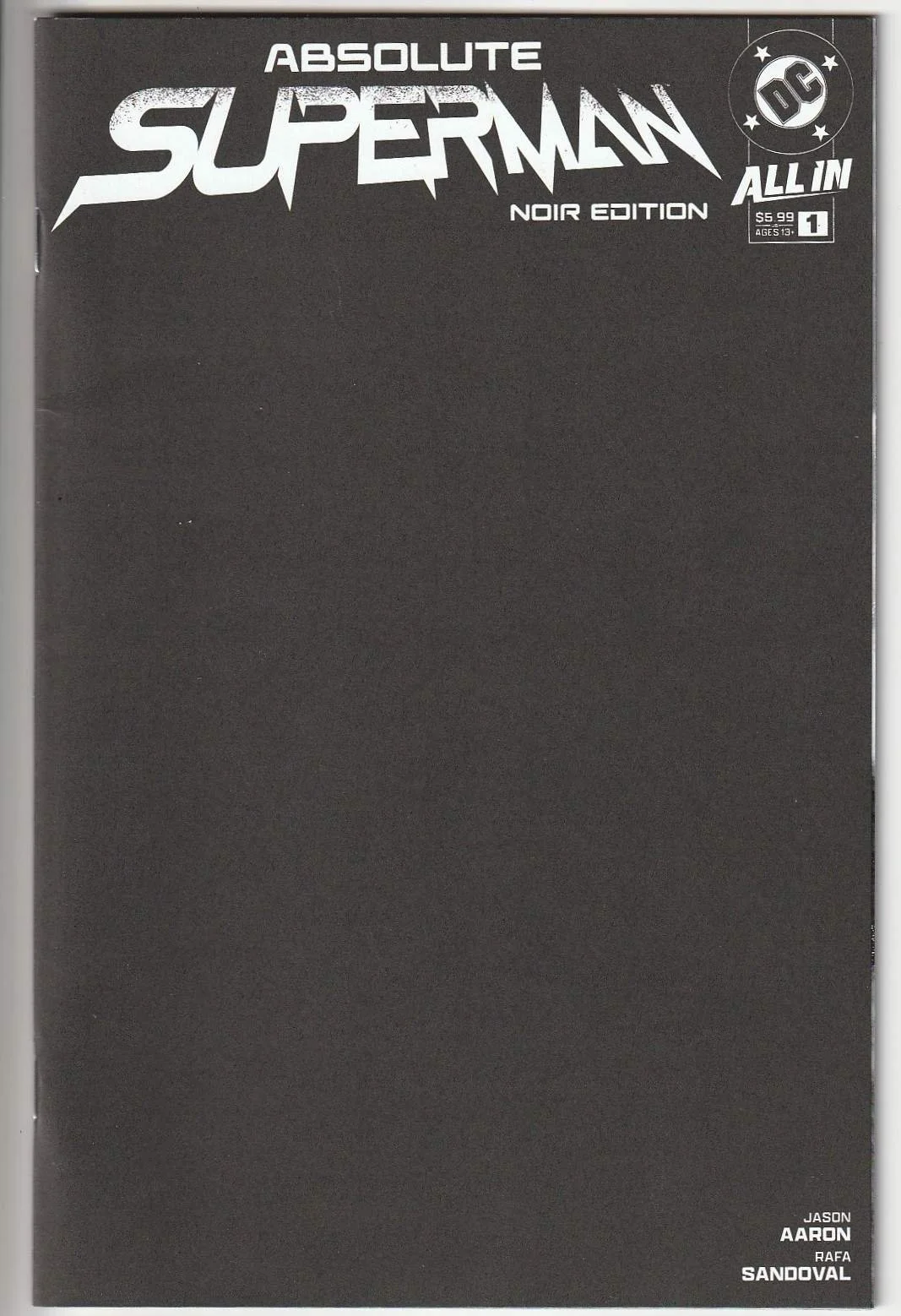 Absolute Superman Noir Edition #1 Blank Cover Variant