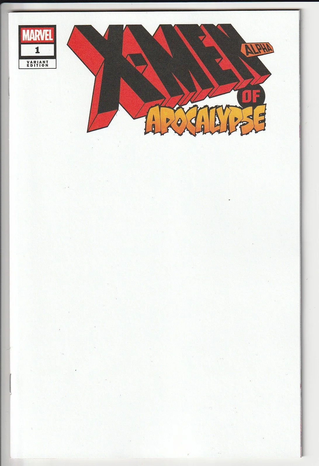 X-Men Alpha of Apocalypse #1 Blank Cover Variant