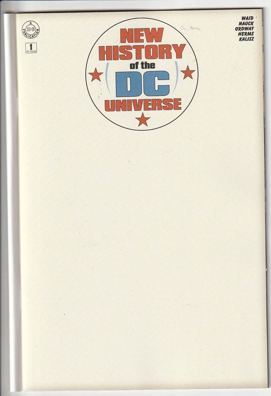New History of the DC Universe #1 Blank Cover Variant