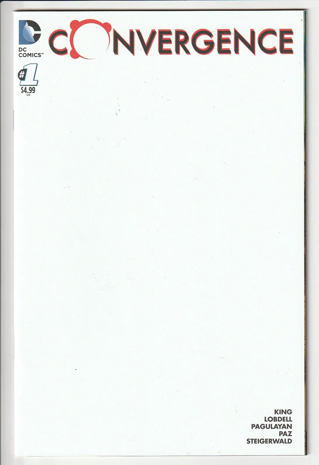 Convergence #1 Blank Cover Variant