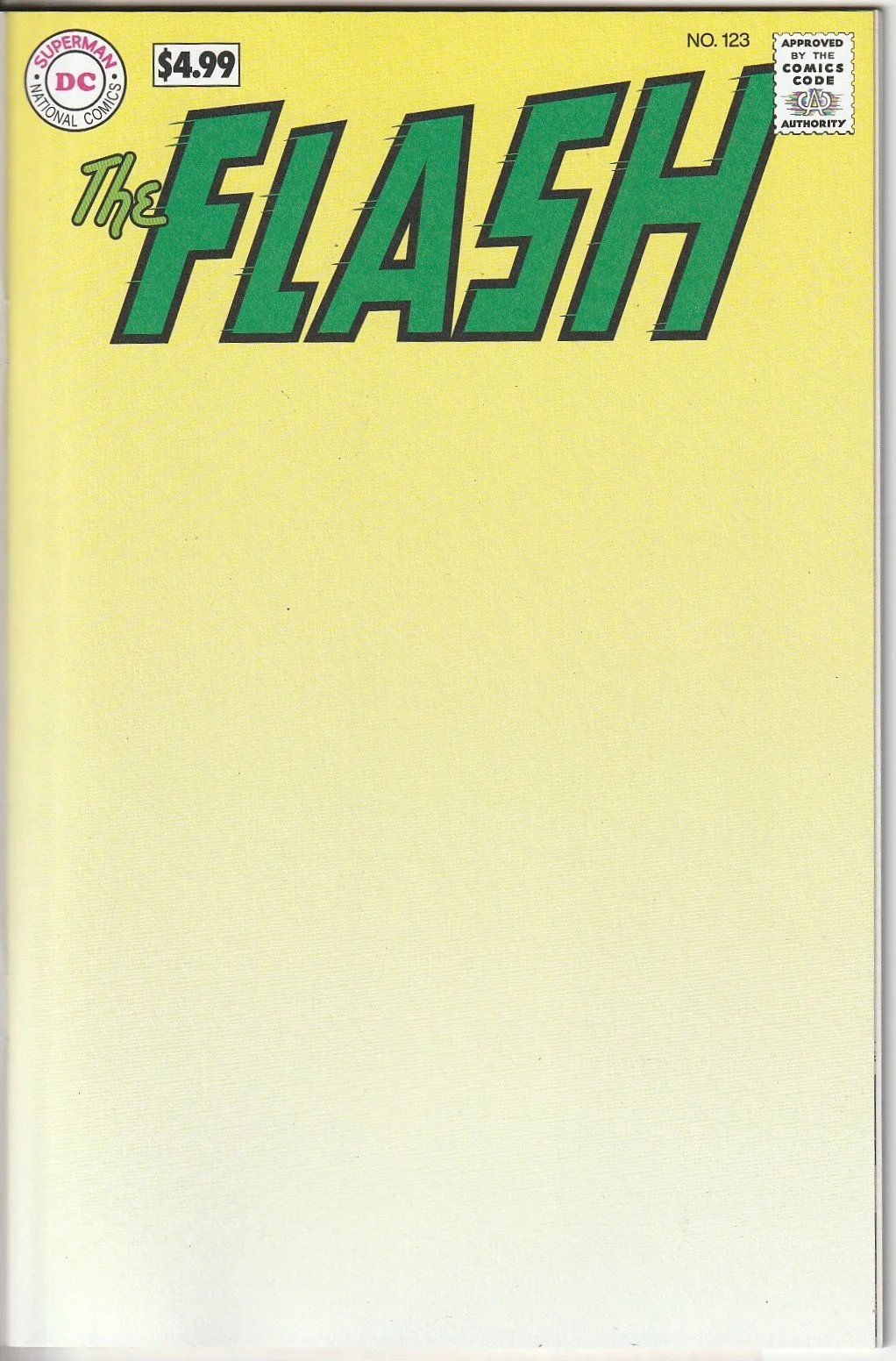 Flash #123 Facsimilie Blank Cover Variant