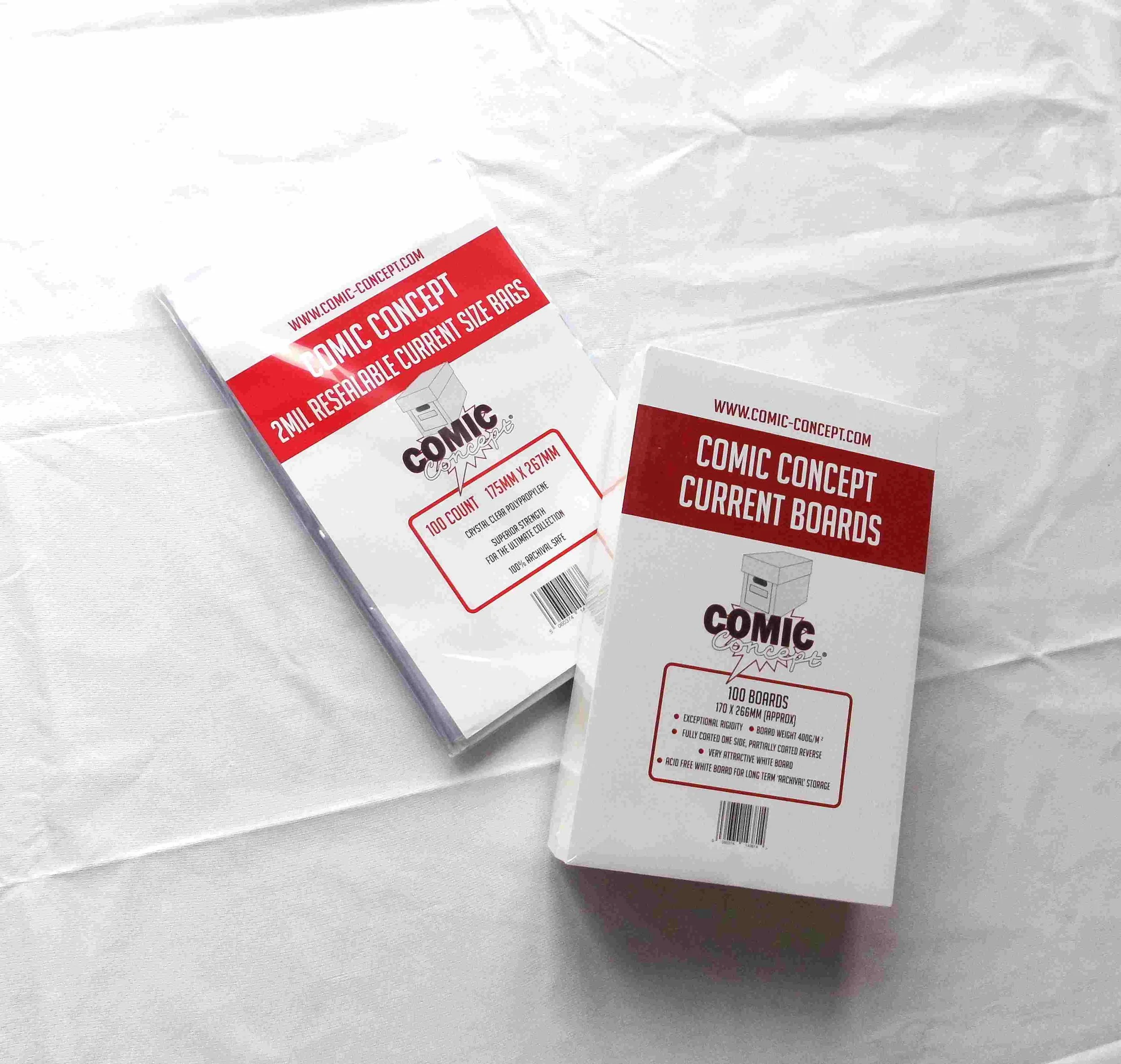 Comic-Concept Resealable Current Size Comic Bags and Boards 100 Packs
