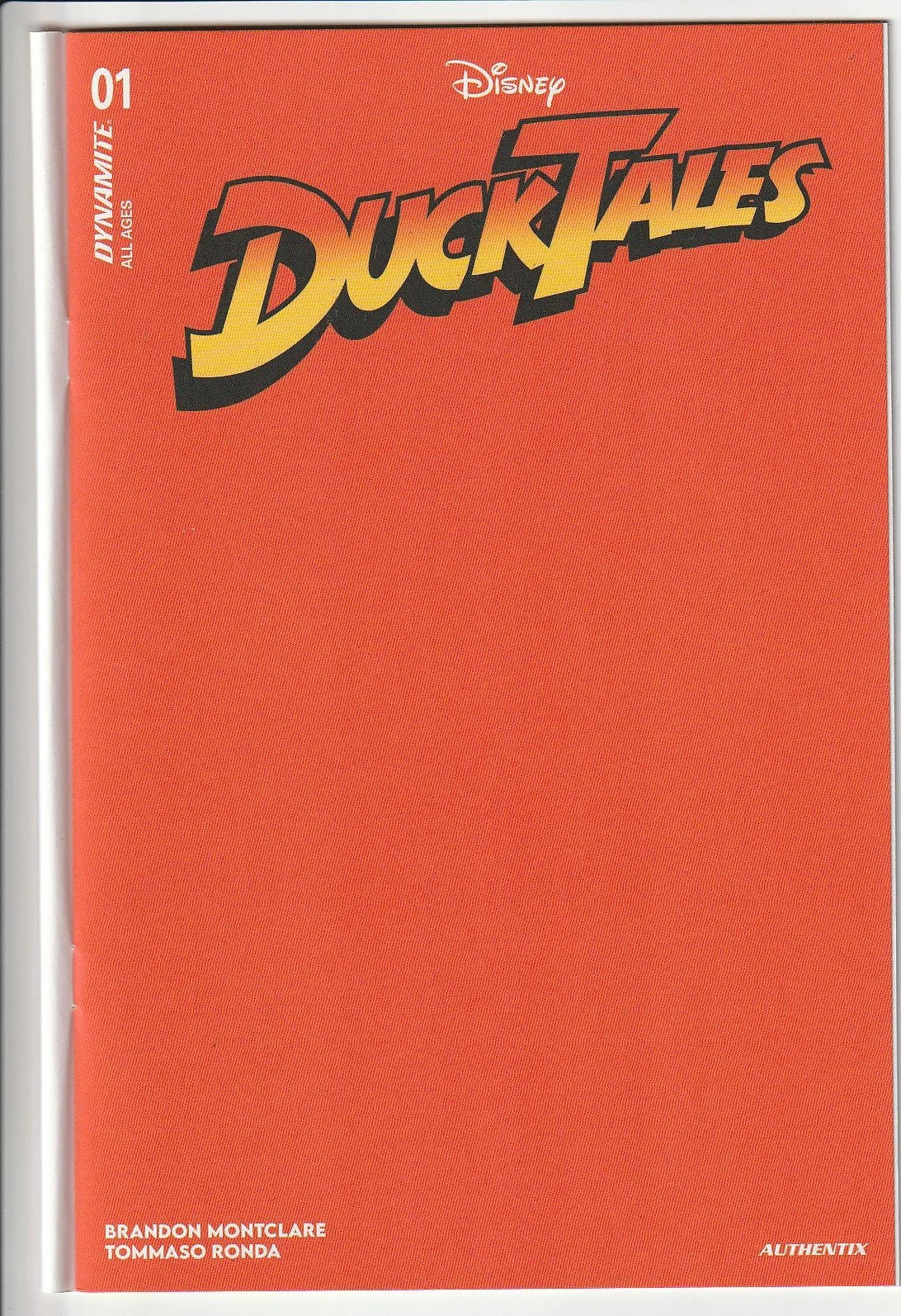 Duck Tales #1 Orange Blank Cover Variant