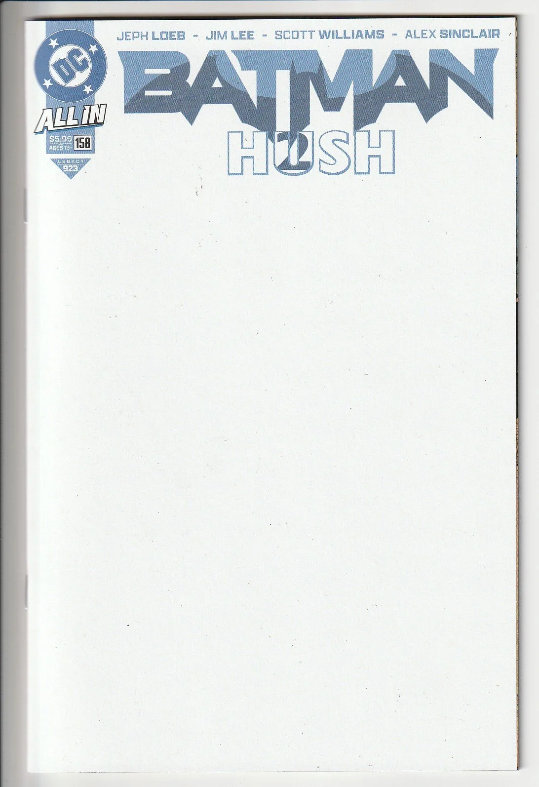 Batman #158 (Hush) Blank Cover Variant