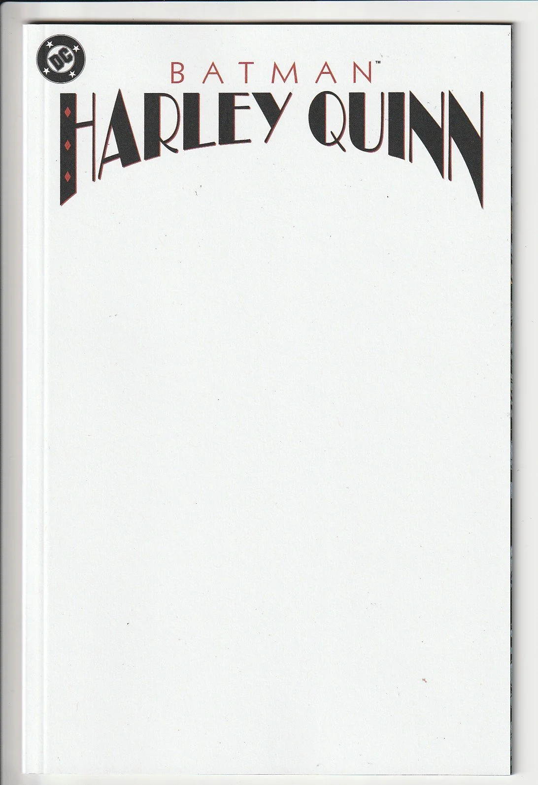 Batman Harley Quinn Blank Cover Variant