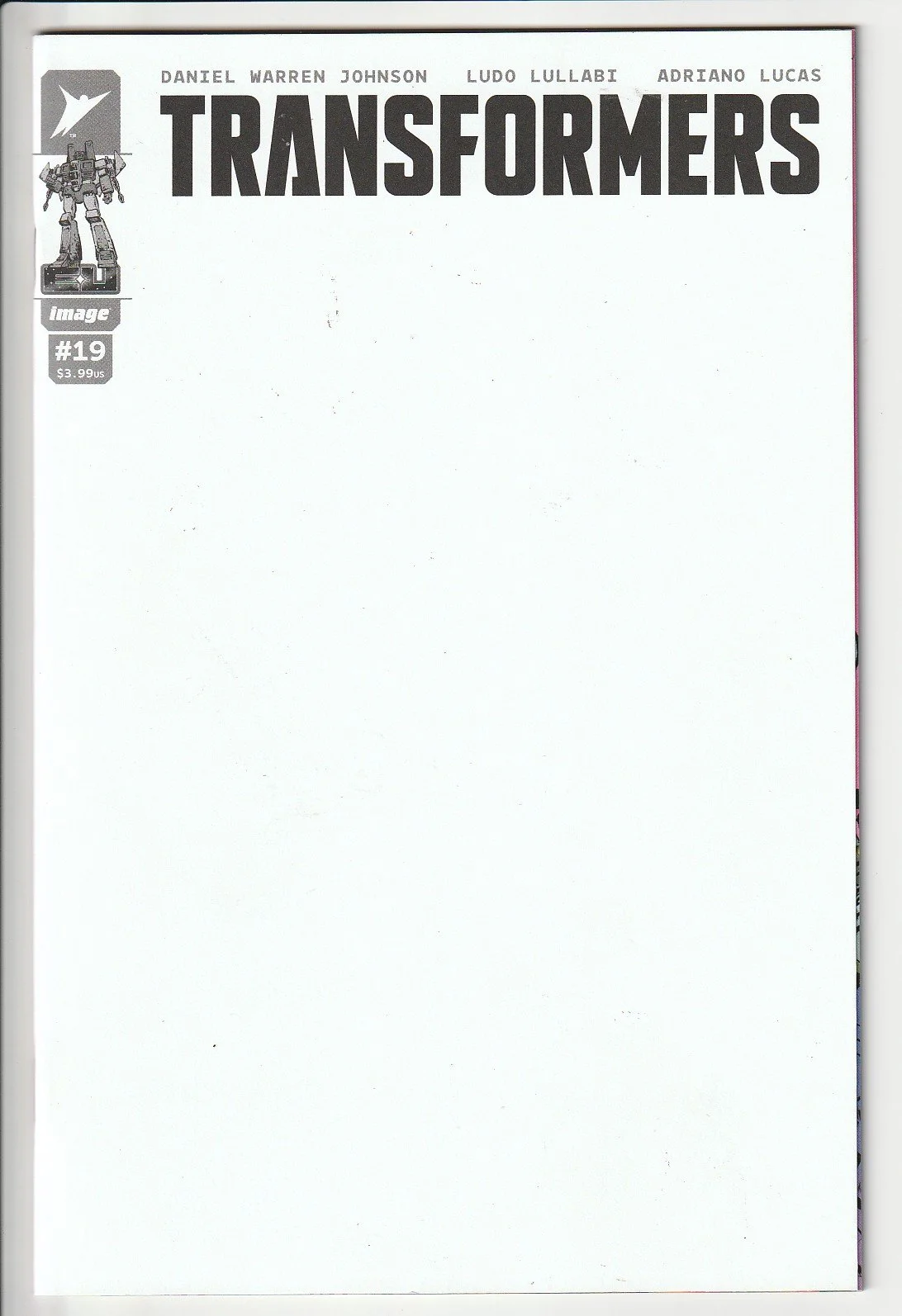 Transformers #19 Blank Cover Variant