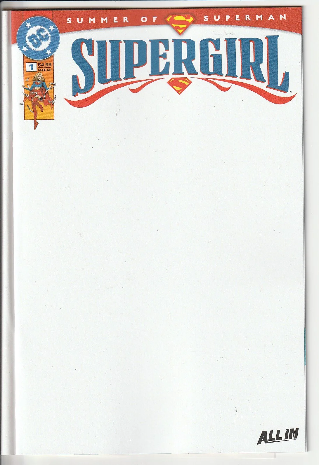 Supergirl Series 7 #1 Blank Cover Variant