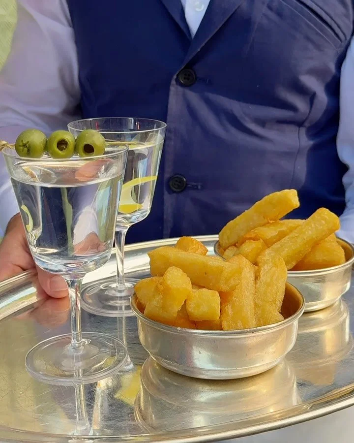 Martinis, cold.&nbsp;

With chunky chips on the side - on the terrace in the spring sunshine.