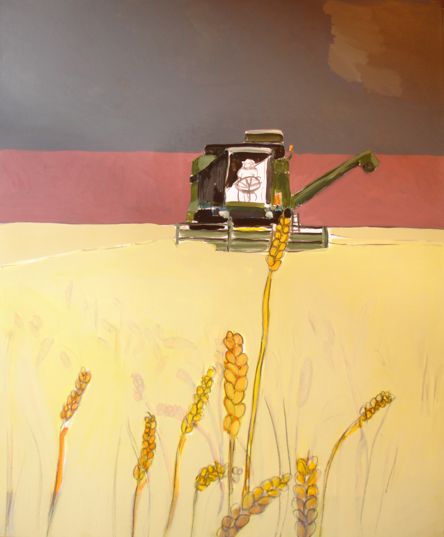 Høst, akryl og kul på lærred, 110x90 cm