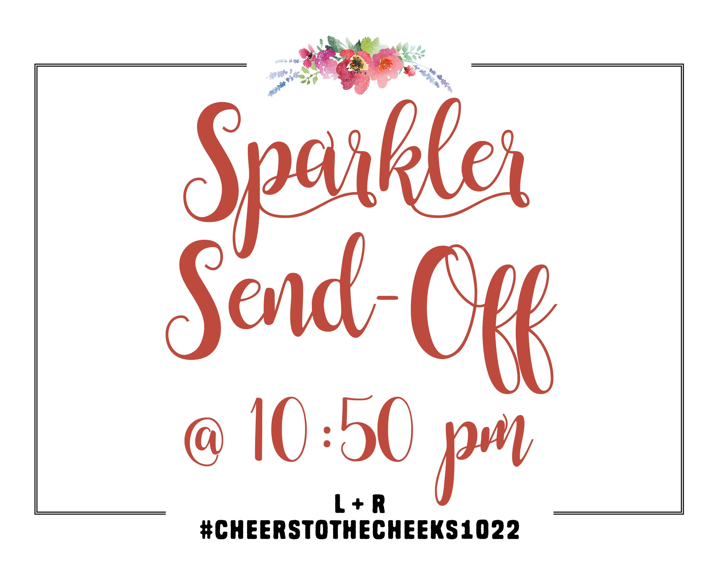Table Sign - Sparkler Send-Off