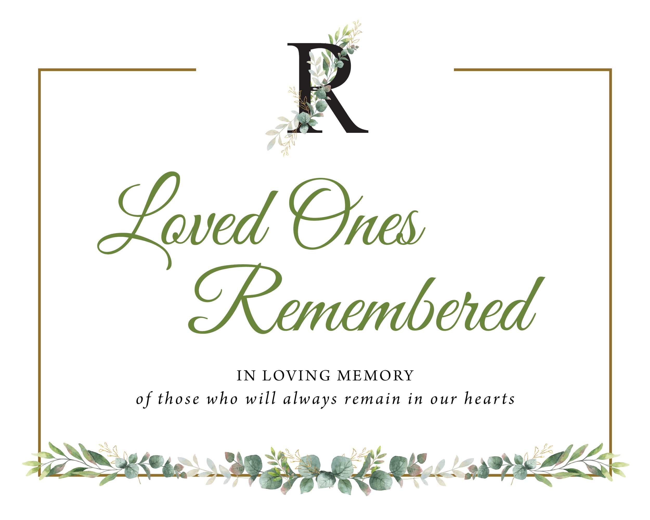 Table Sign - Loved Ones Remembered