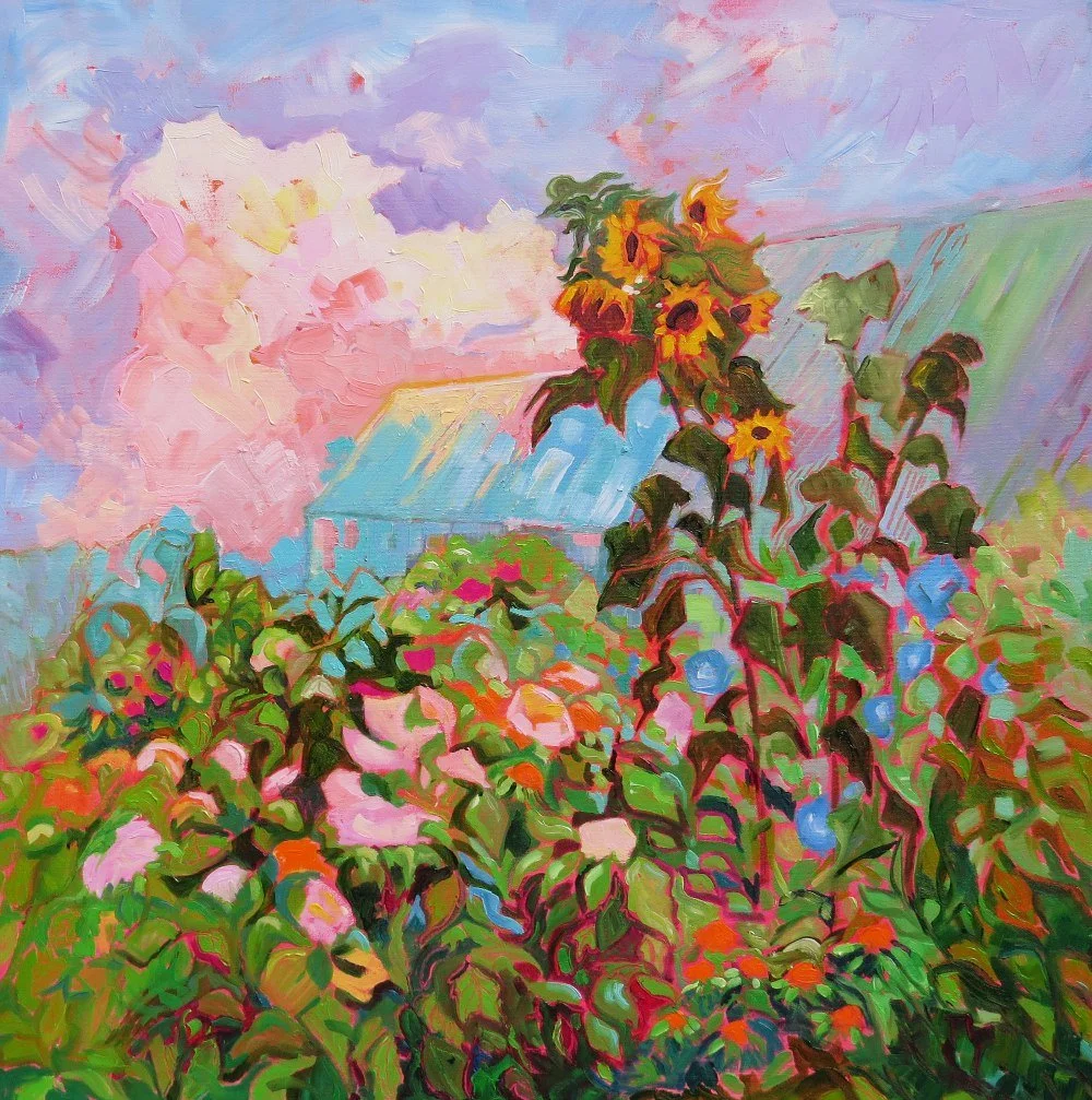 Allotment With Dahlias .JPG