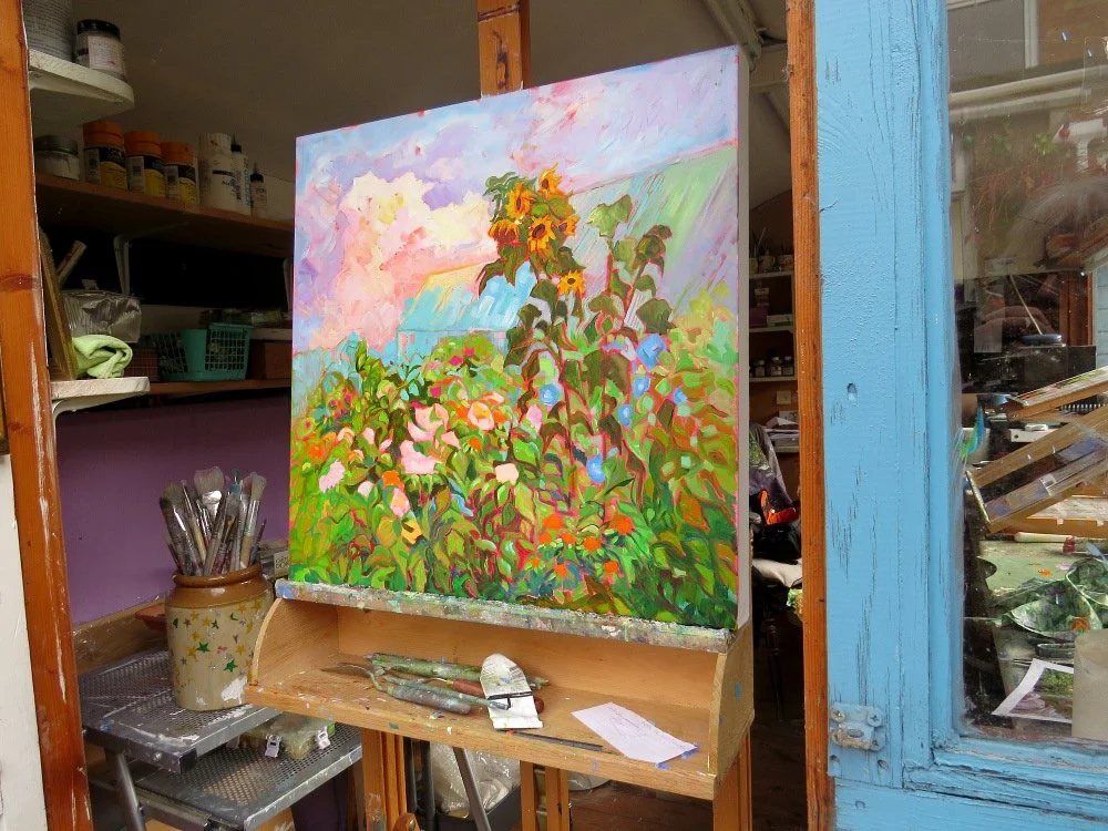 Allotment with Dahlias....JPG