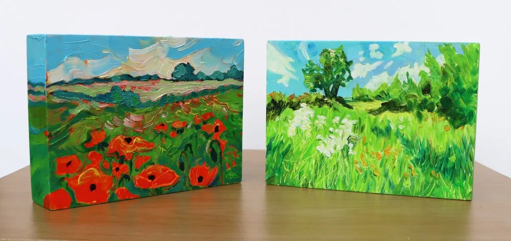 Mary Kemp - 2 small paintings of spring.JPG