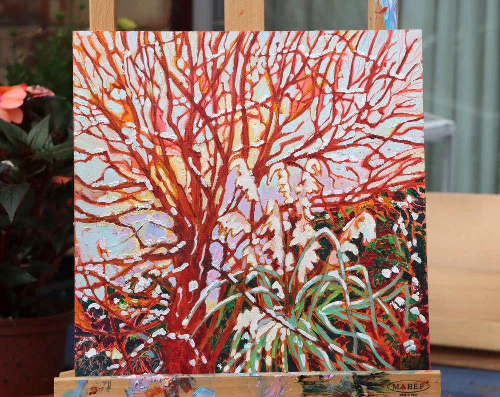 WT 2438s Snowy Garden on easel.JPG
