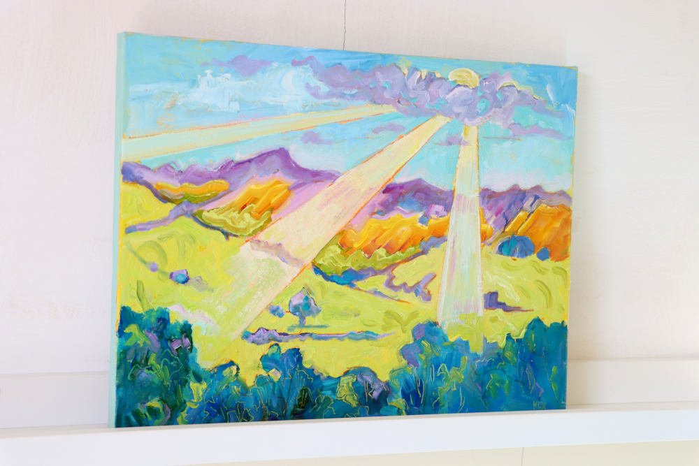 Mary Kemp, Sudden Sun Over Hills.JPG