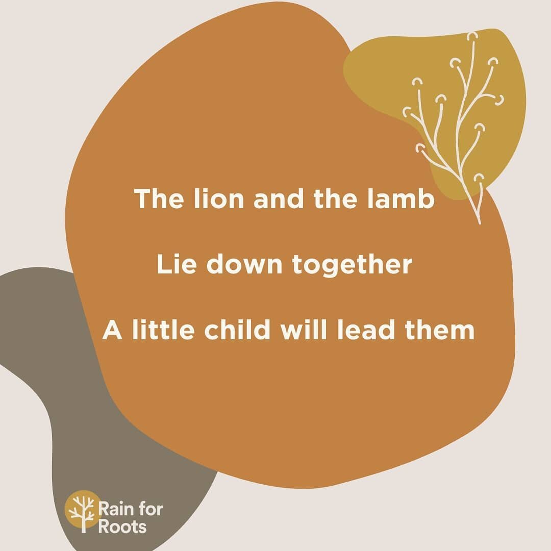 &quot;The lion and the lamb lie down together / A little child will lead them&quot;
- &quot;Isaiah 11&quot; from the album &quot;Waiting Songs
🌱
&quot;They shall not hurt or destroy&nbsp;in all&nbsp;my holy mountain;&nbsp;for the earth shall be full