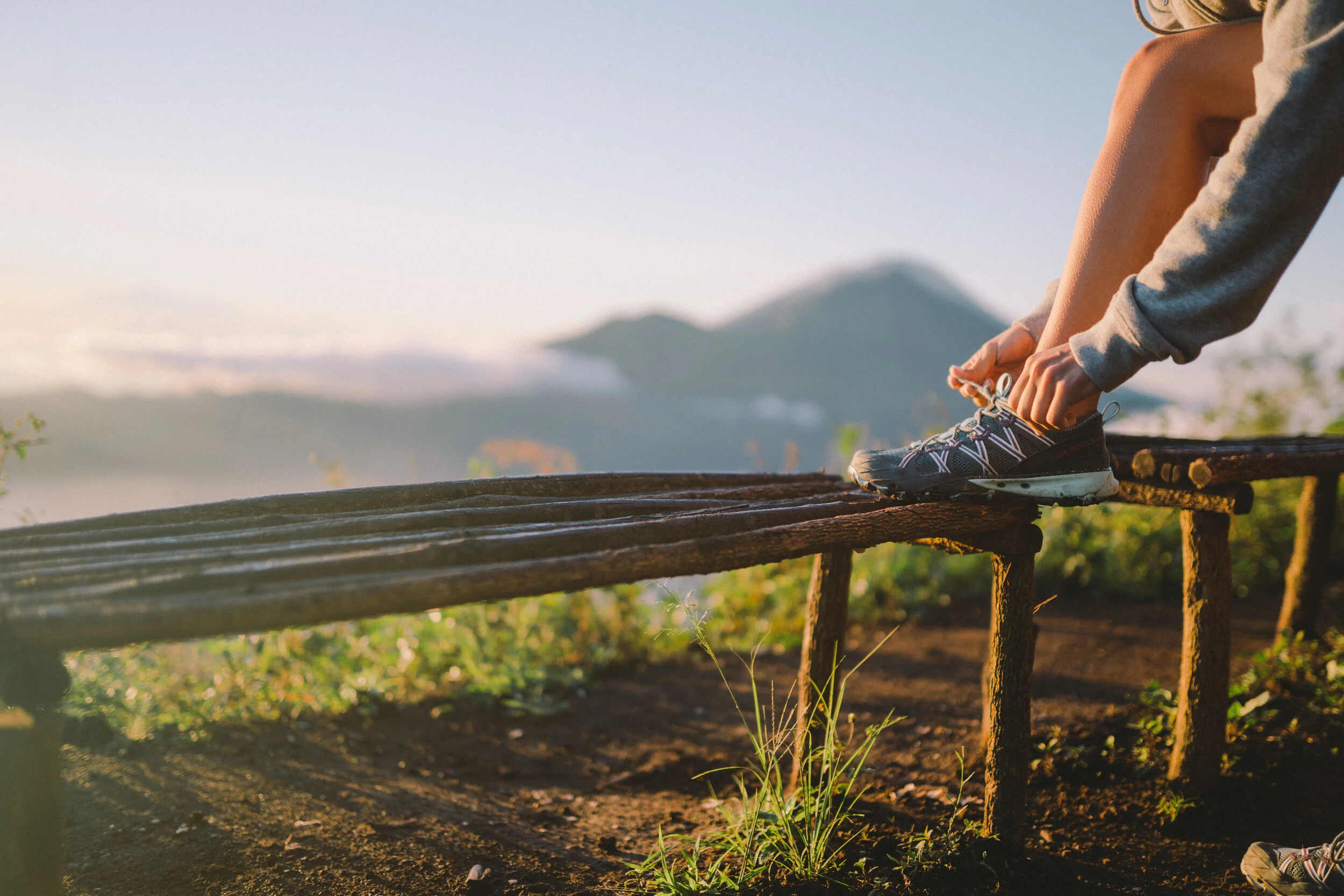 Merrell sunrise in the mountains of Bali.