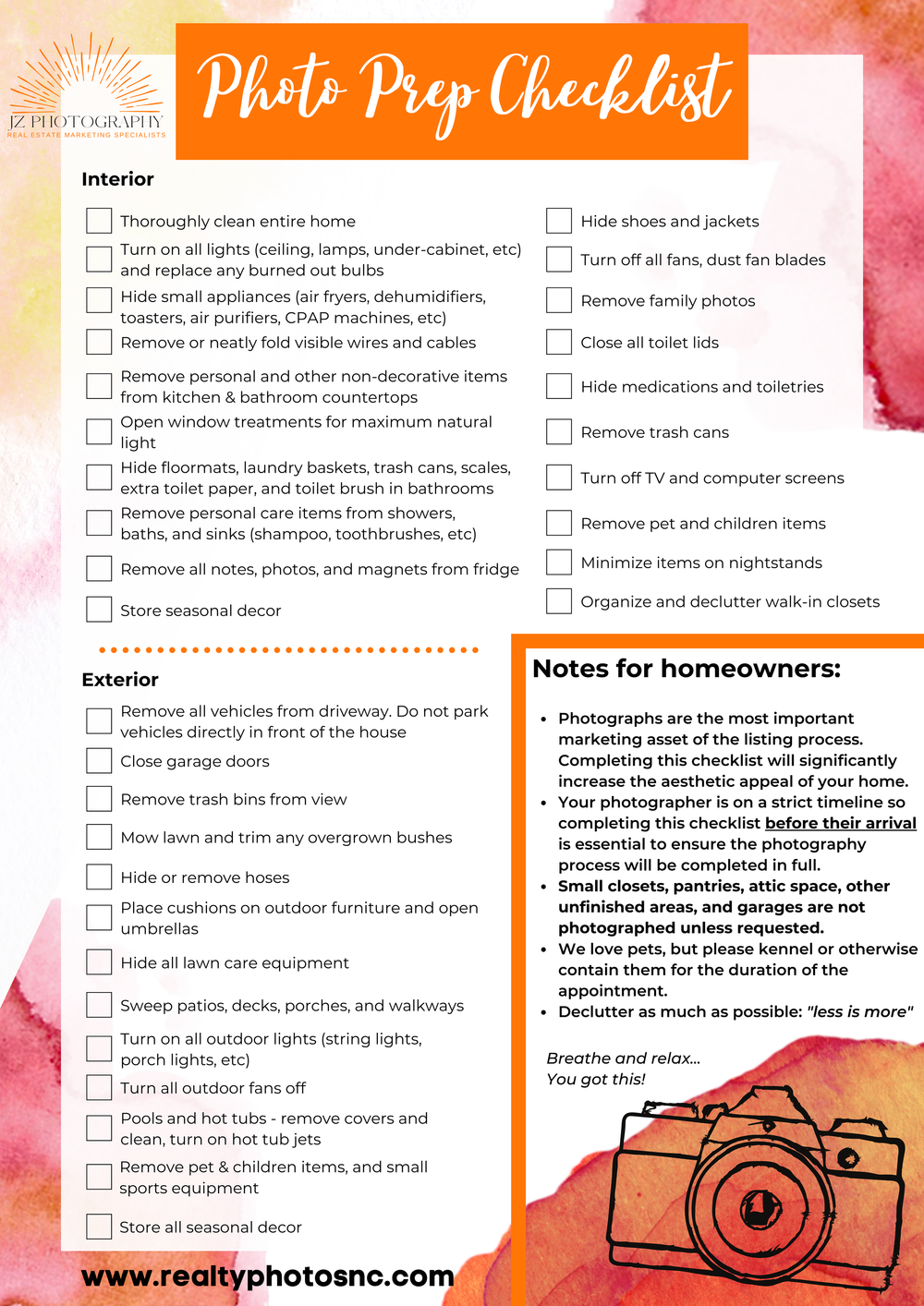 Photo Preparation Guide — Realty Photos NC