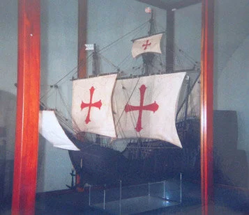 A model of the Santa Maria - Columbus' flagship on his first western expedition (photo taken at fort San Cristóbal in San Juan)