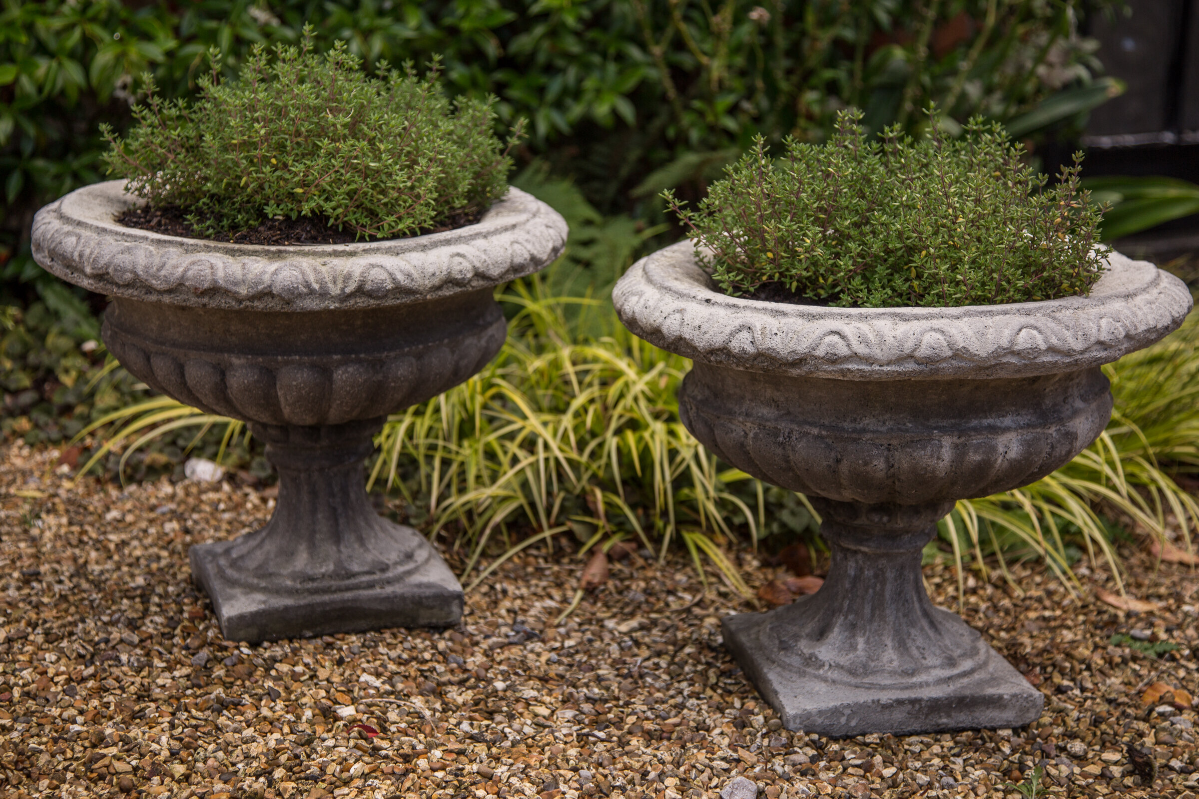 Pair of Dark Grey Concrete Planters – £200