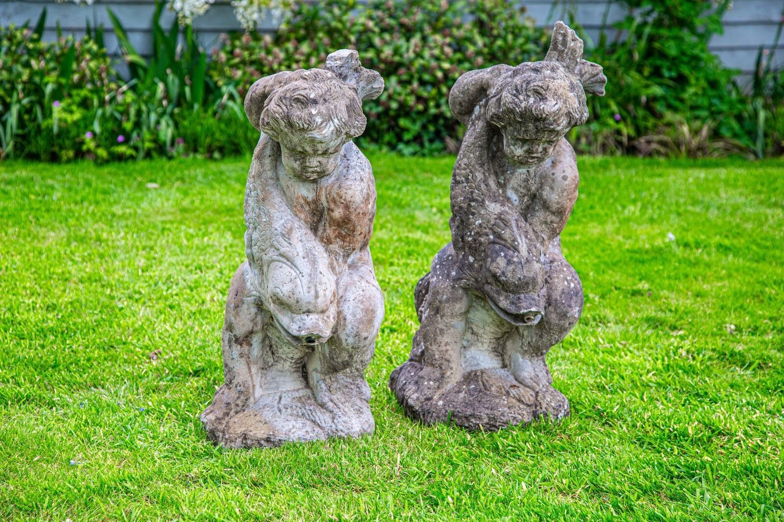 Putti and Dolphin Stone Water Features – £375