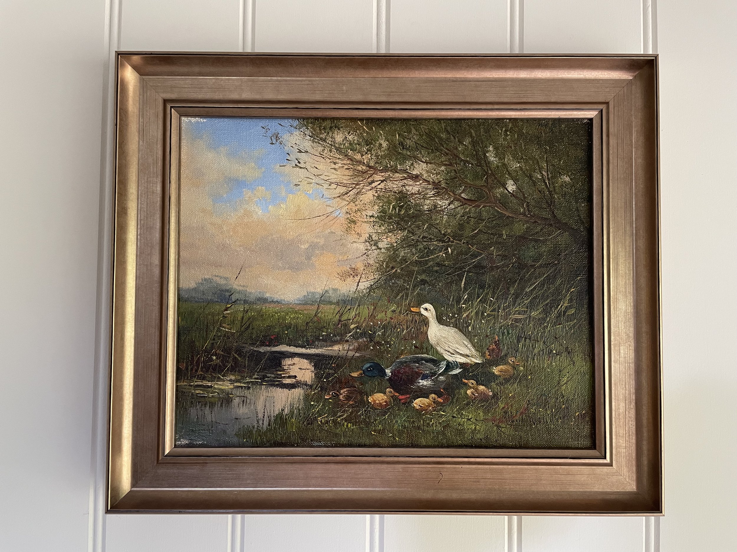 Dutch Painting of Family of Ducks – £395