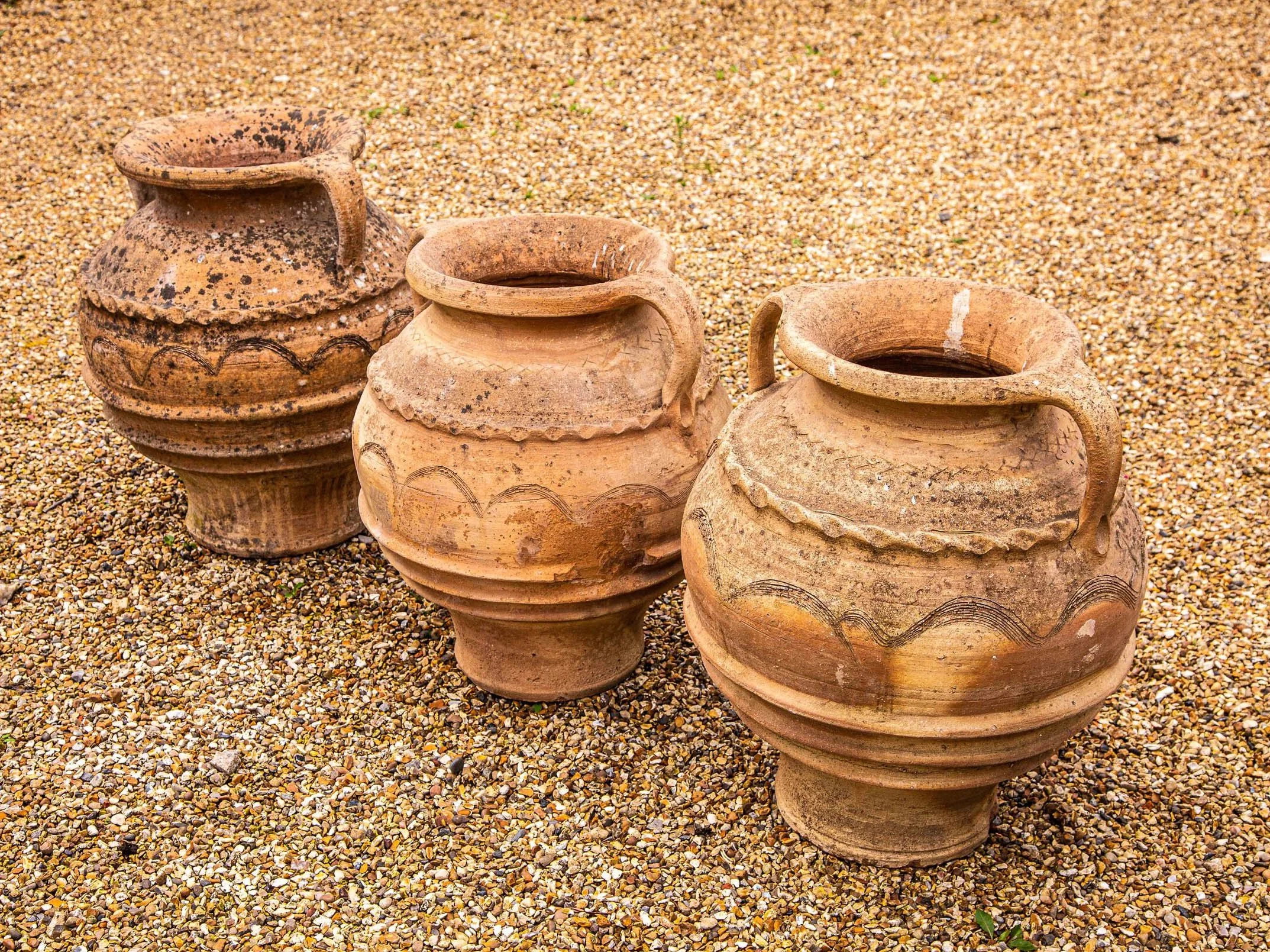 Set of 3 Greek Olive Pots — Louise Hall Decorative